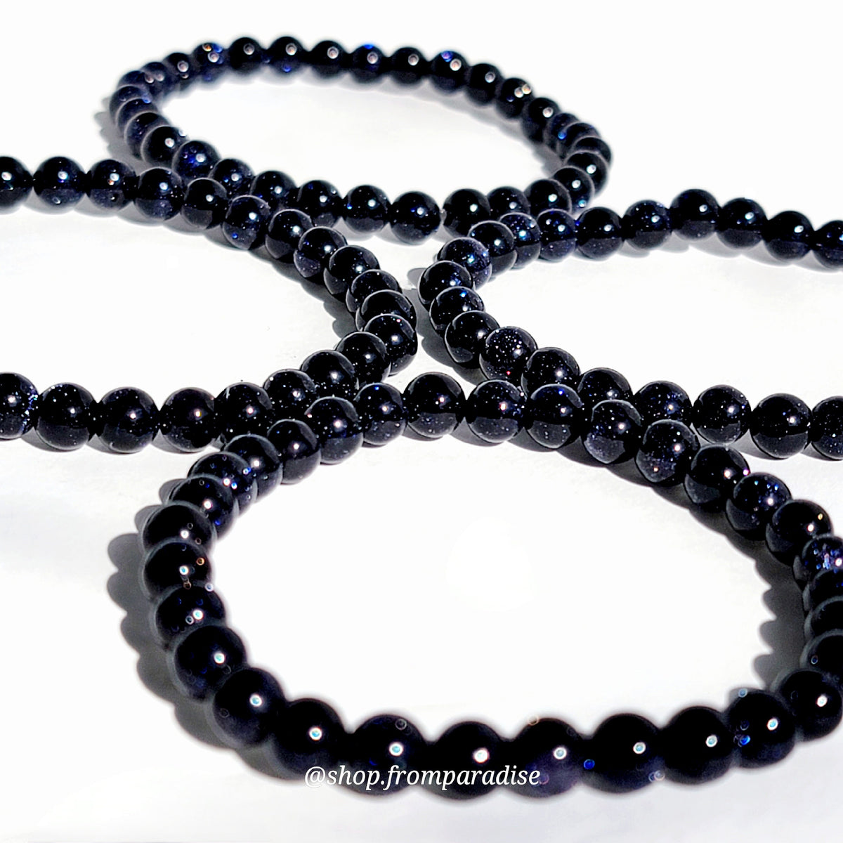 Blue Goldstone Crystal Stretch Bracelet