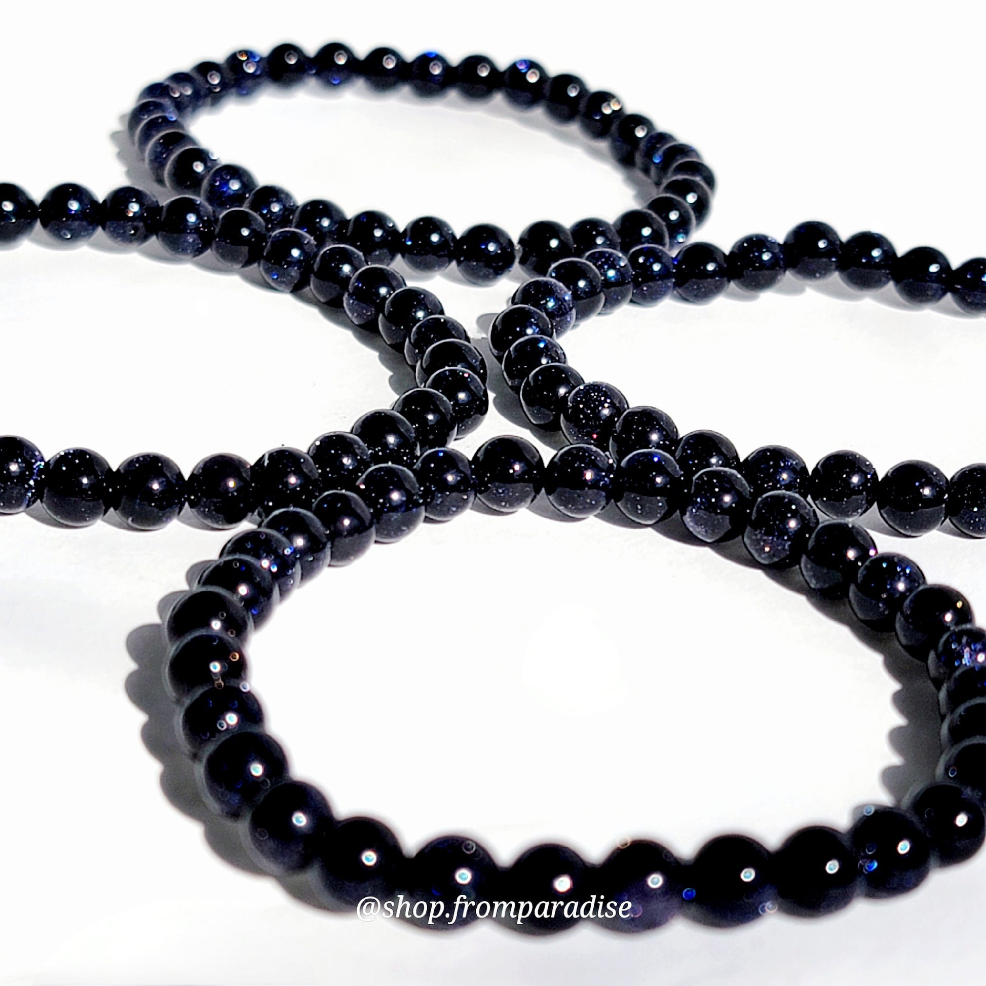 Blue Goldstone Crystal Stretch Bracelet