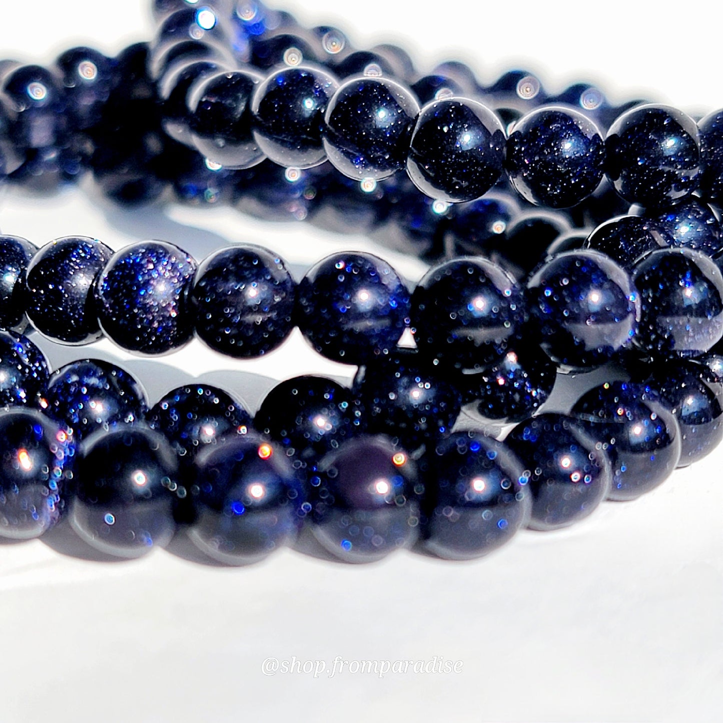 Blue Goldstone Crystal Stretch Bracelet