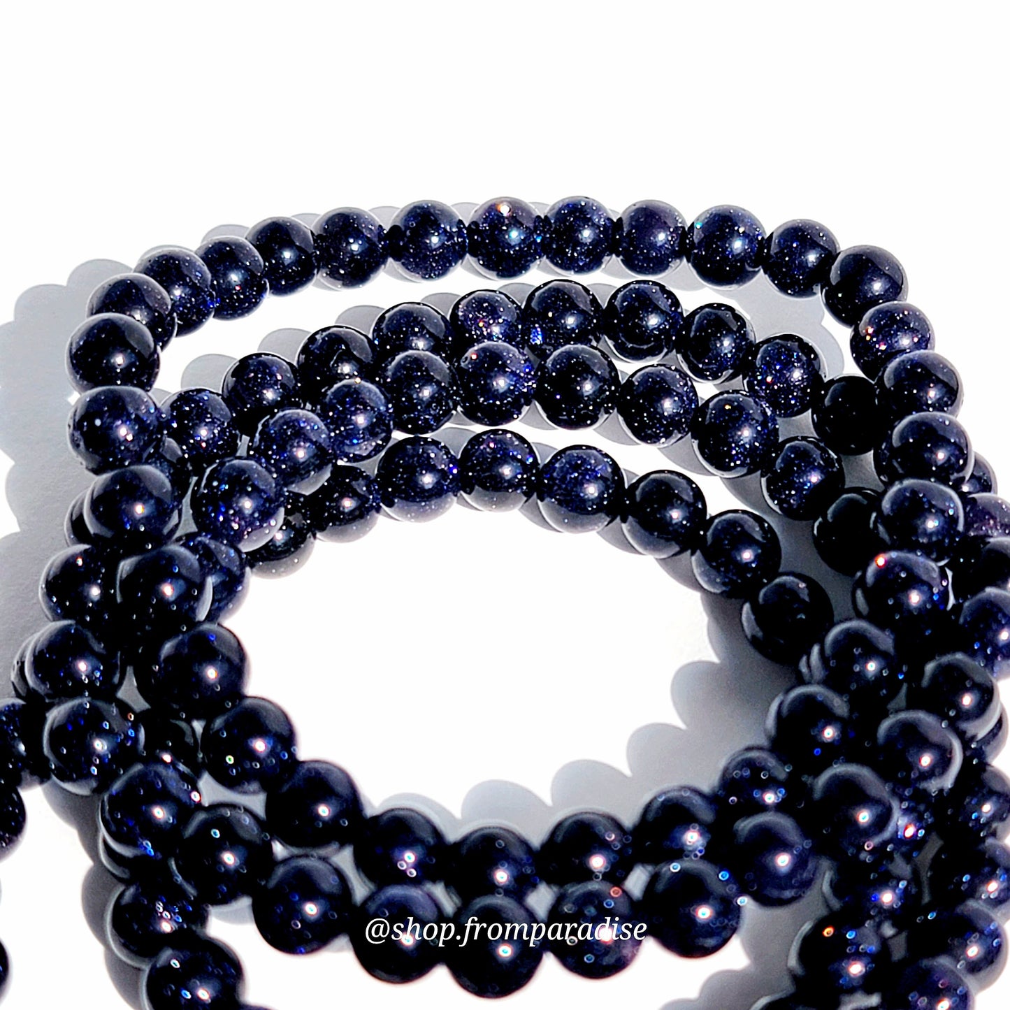 Blue Goldstone Crystal Stretch Bracelet