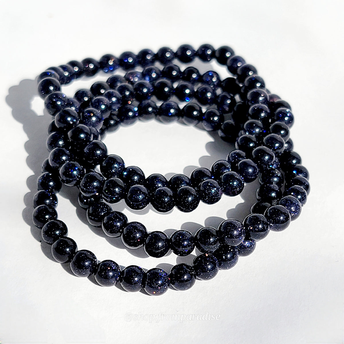 Blue Goldstone Crystal Stretch Bracelet