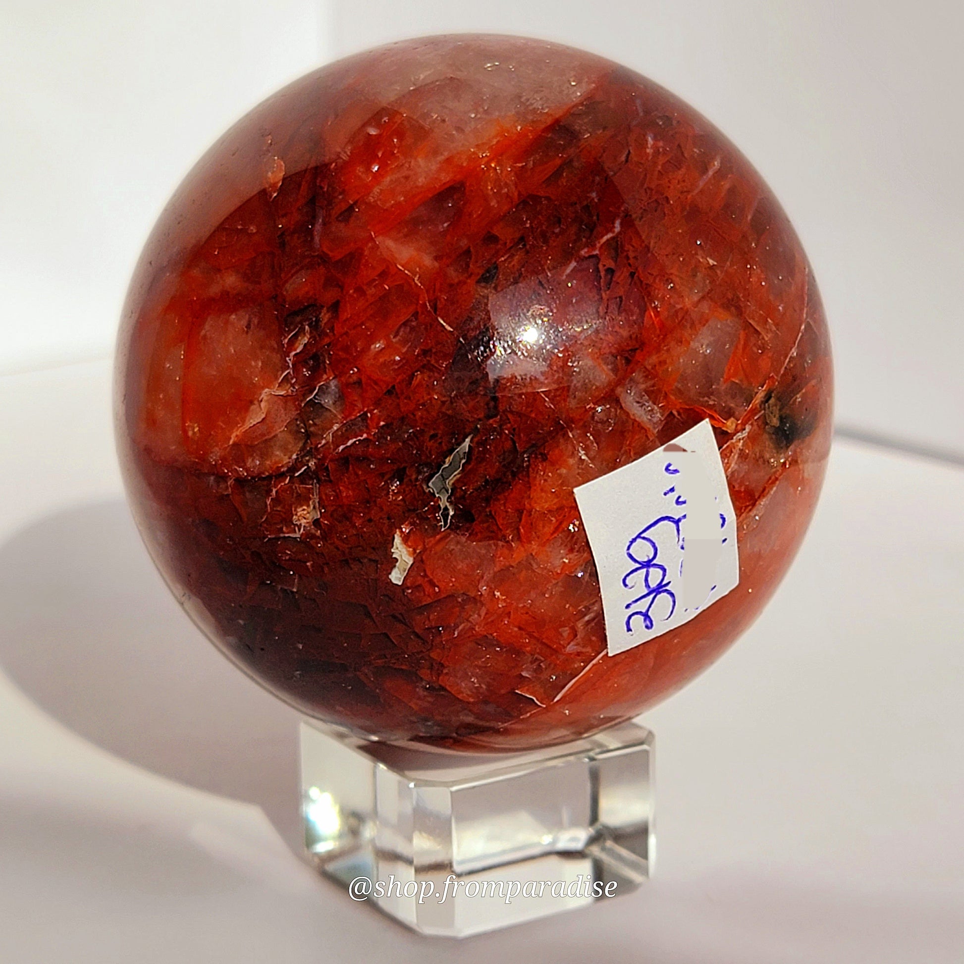 Fire Quartz Red Hematoid Crystal Ball