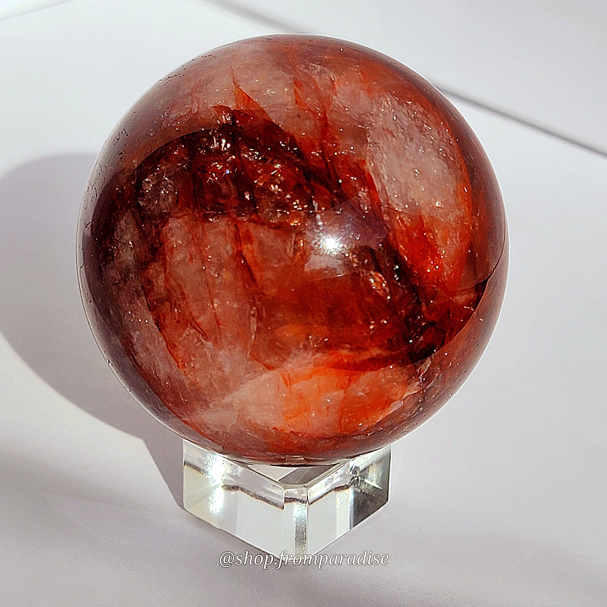 Fire Quartz Red Hematoid Crystal Ball