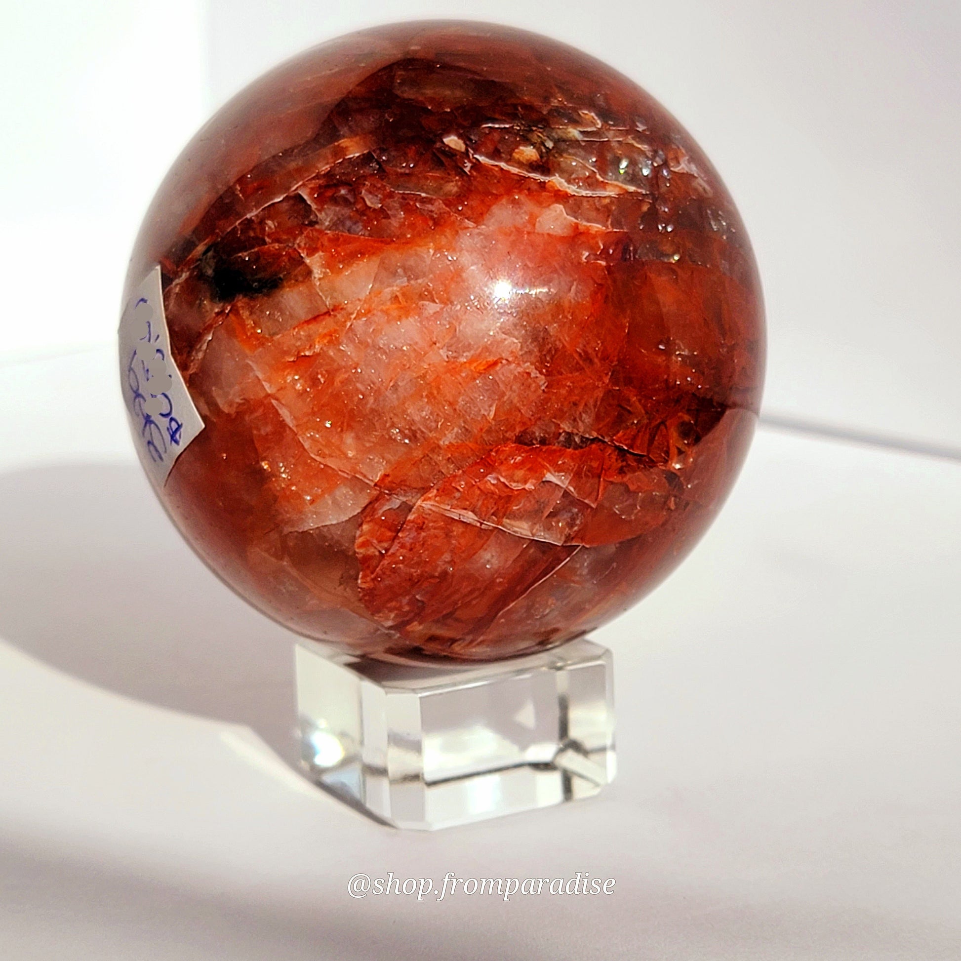 Fire Quartz Red Hematoid Crystal Ball