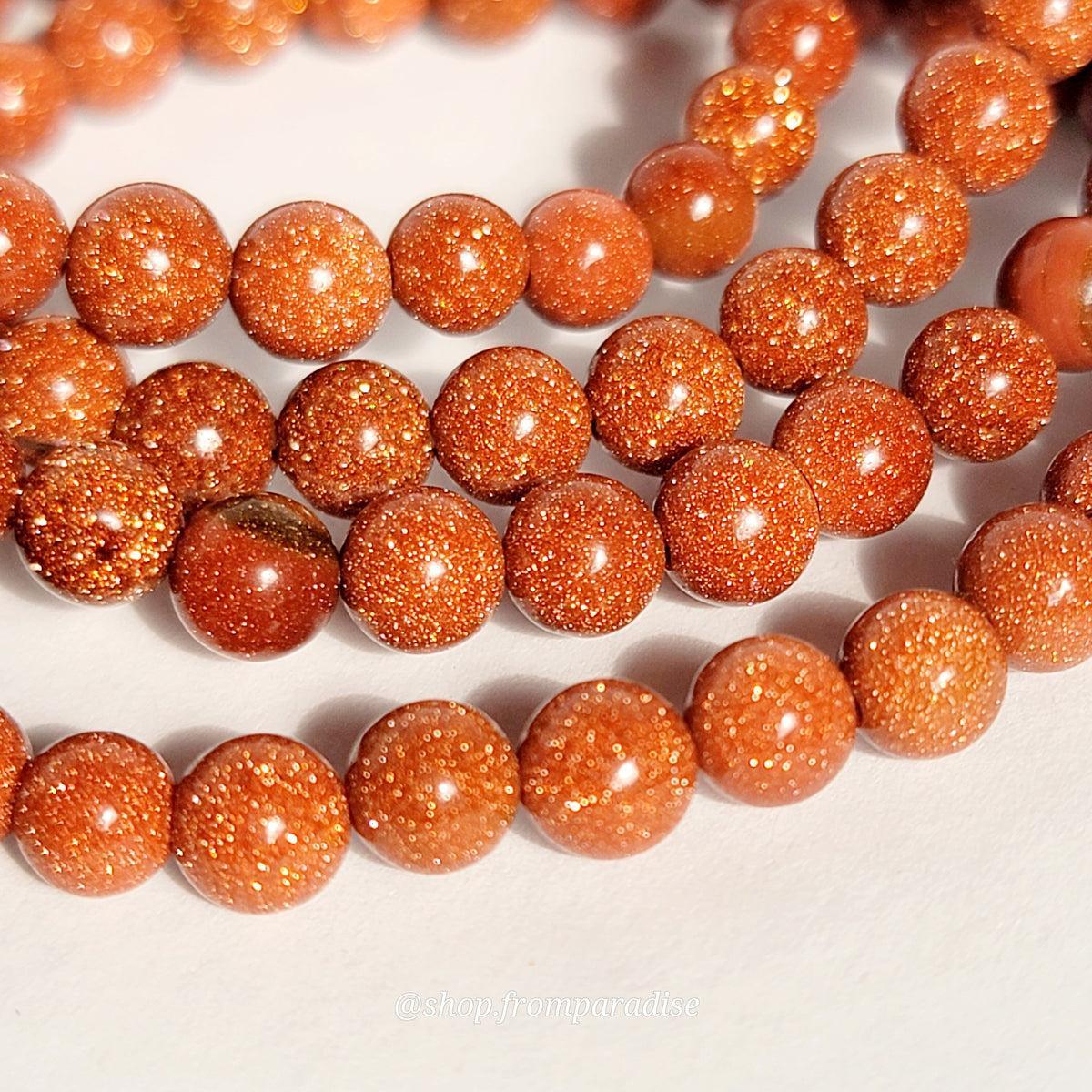 Red Goldstone Crystal Stretch Bracelet