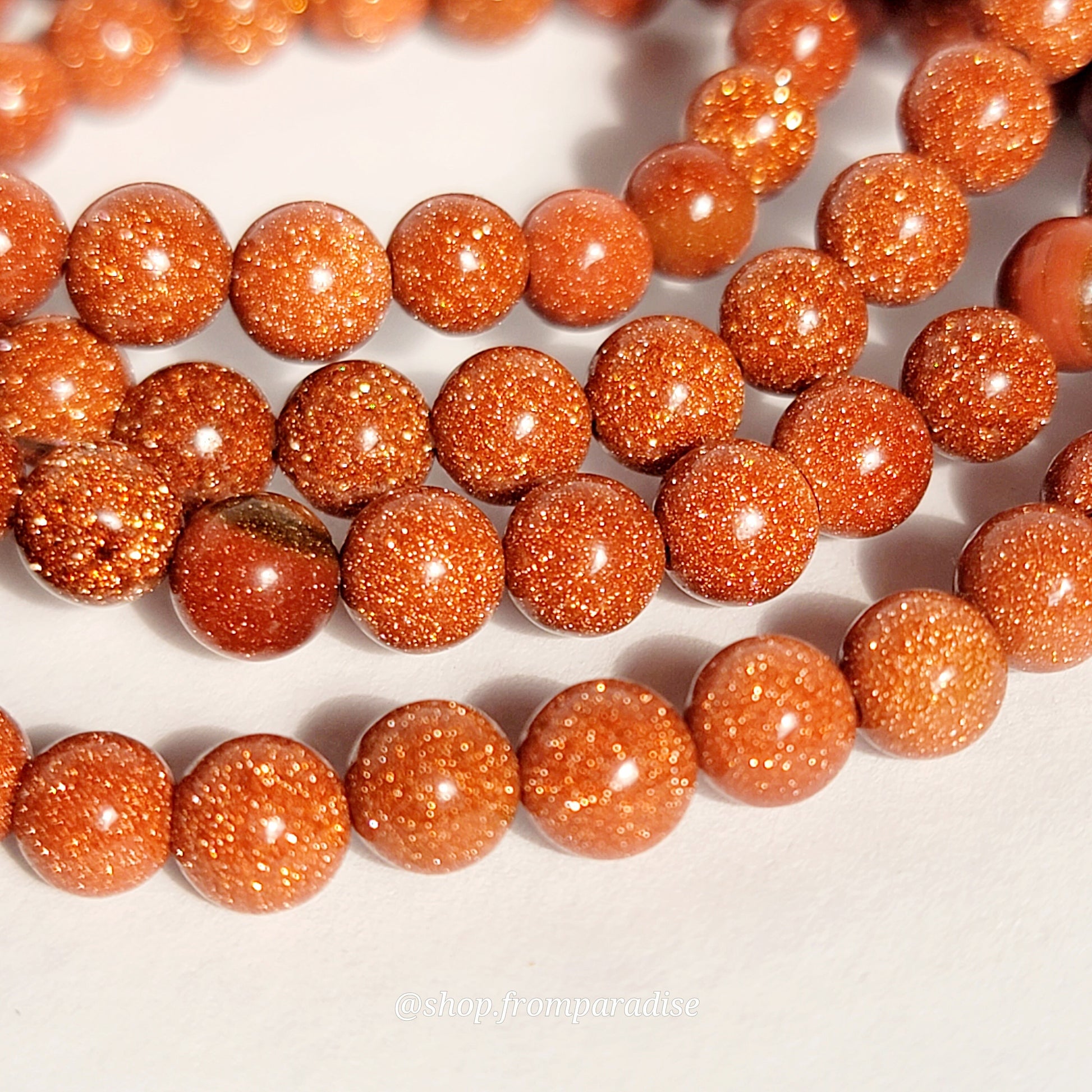 Red Goldstone Crystal Stretch Bracelet
