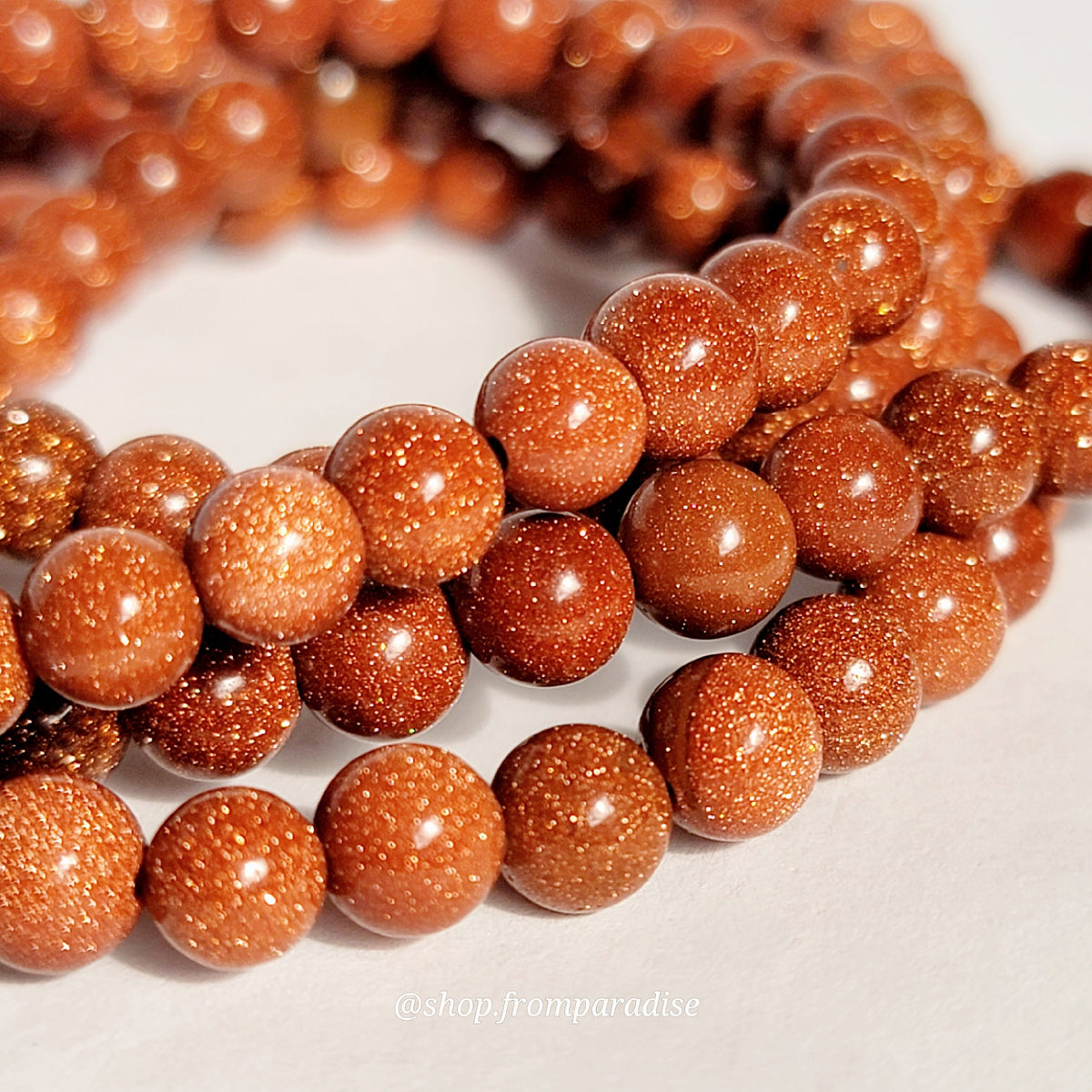 Red Goldstone Crystal Stretch Bracelet