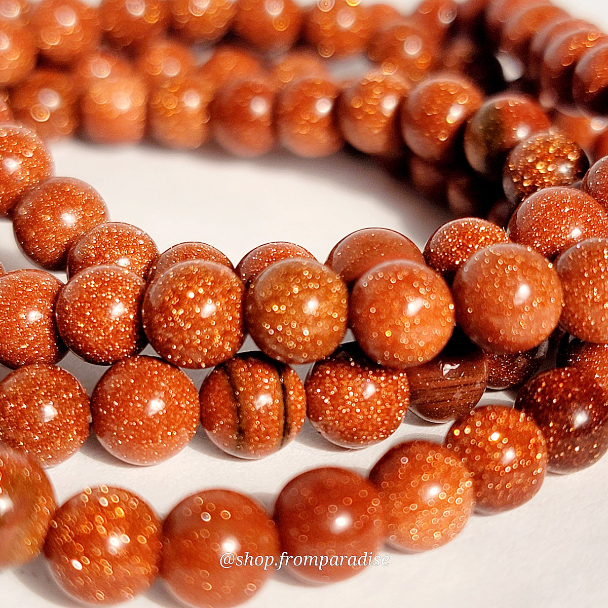 Red Goldstone Crystal Stretch Bracelet