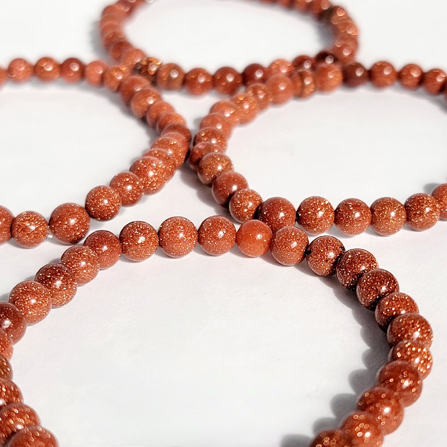 Red Goldstone Crystal Stretch Bracelet