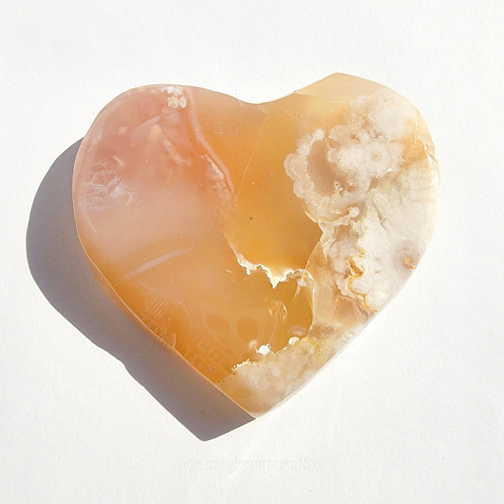 Flower Agate Heart and Moon Bowl Crystal Carving Set