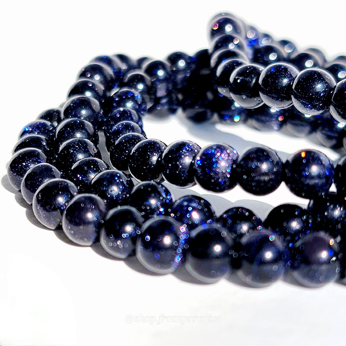 Blue Goldstone Crystal Stretch Bracelet