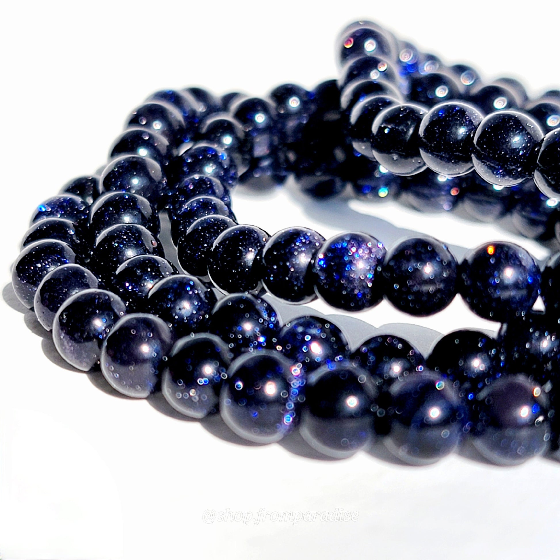 Blue Goldstone Crystal Stretch Bracelet