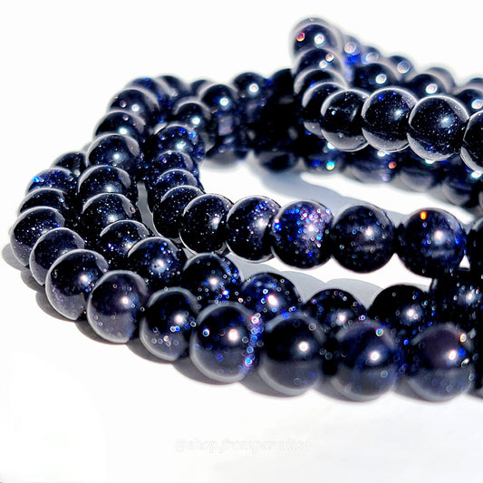 Blue Goldstone Crystal Stretch Bracelet