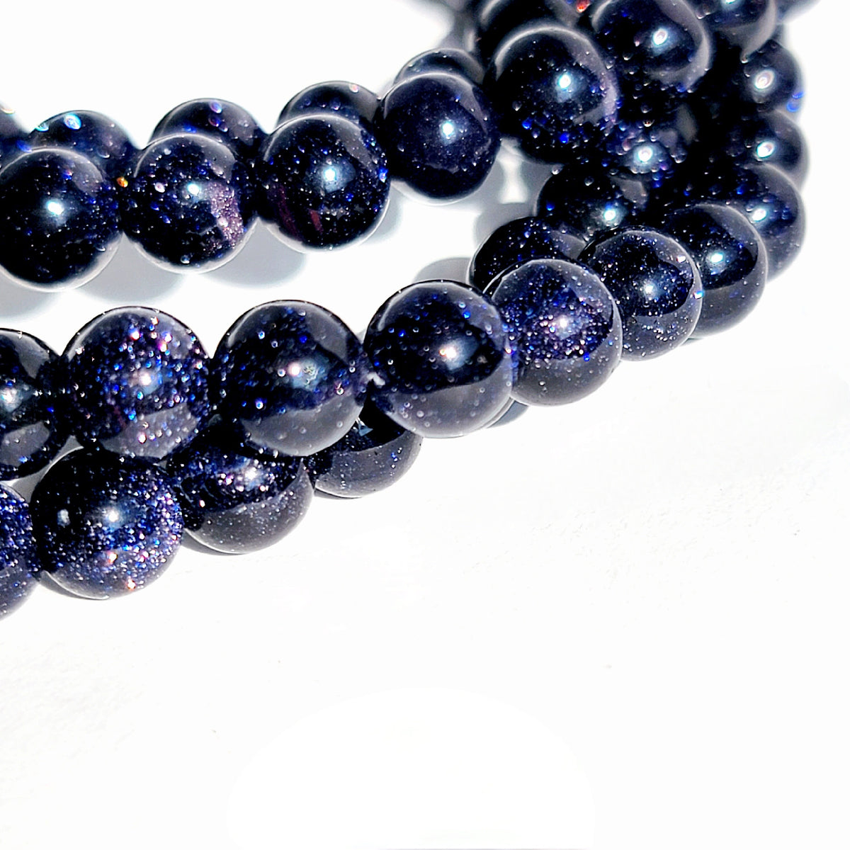 Blue Goldstone Crystal Stretch Bracelet