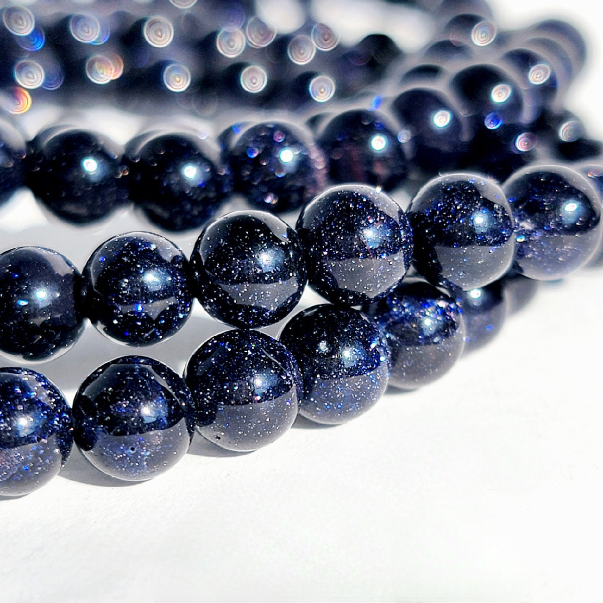 Blue Goldstone Crystal Stretch Bracelet