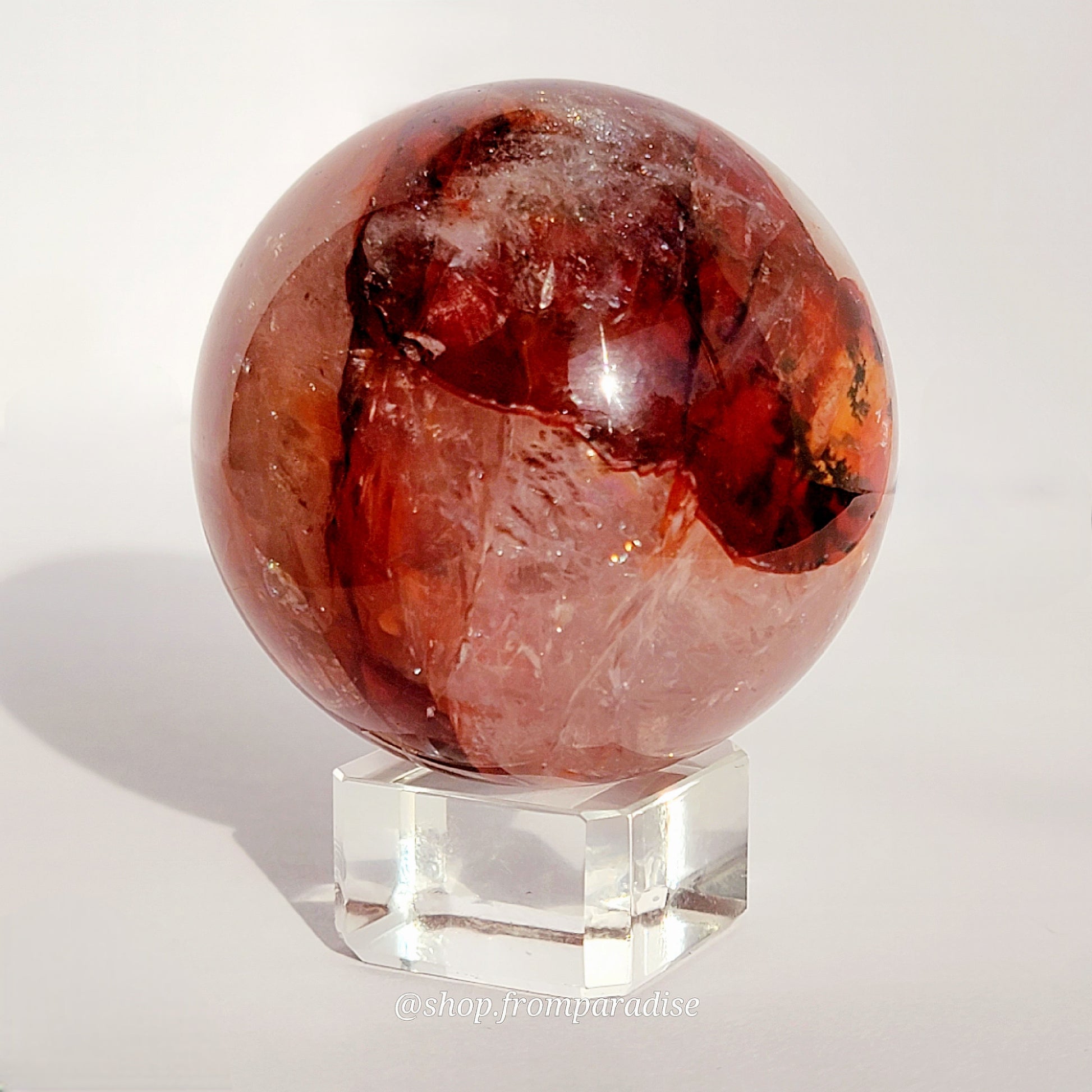 Fire Quartz Red Hematoid Sphere