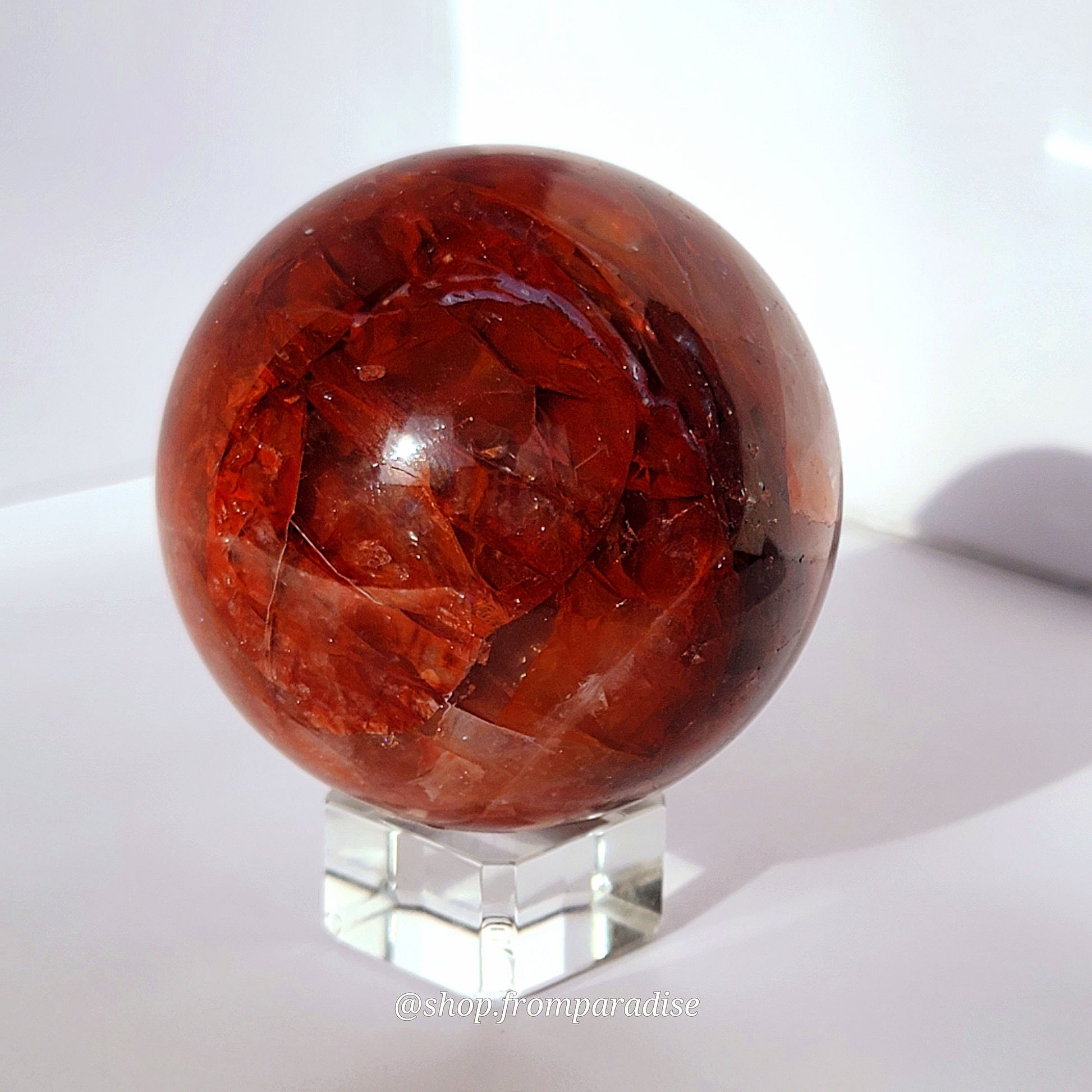 Fire Quartz Red Hematoid Crystal Ball