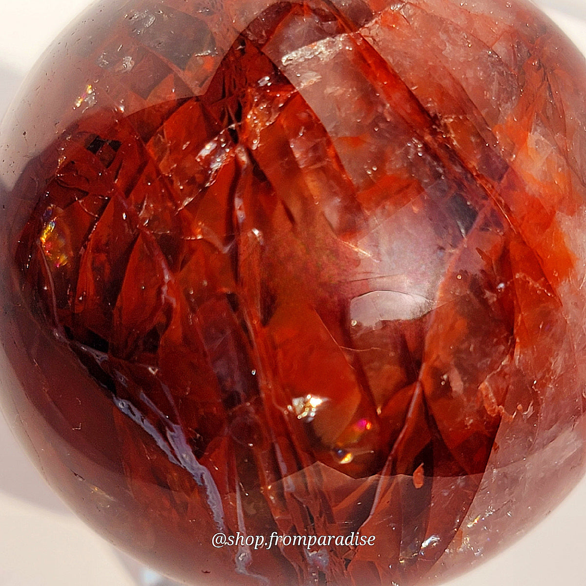 Fire Quartz Red Hematoid Crystal Ball