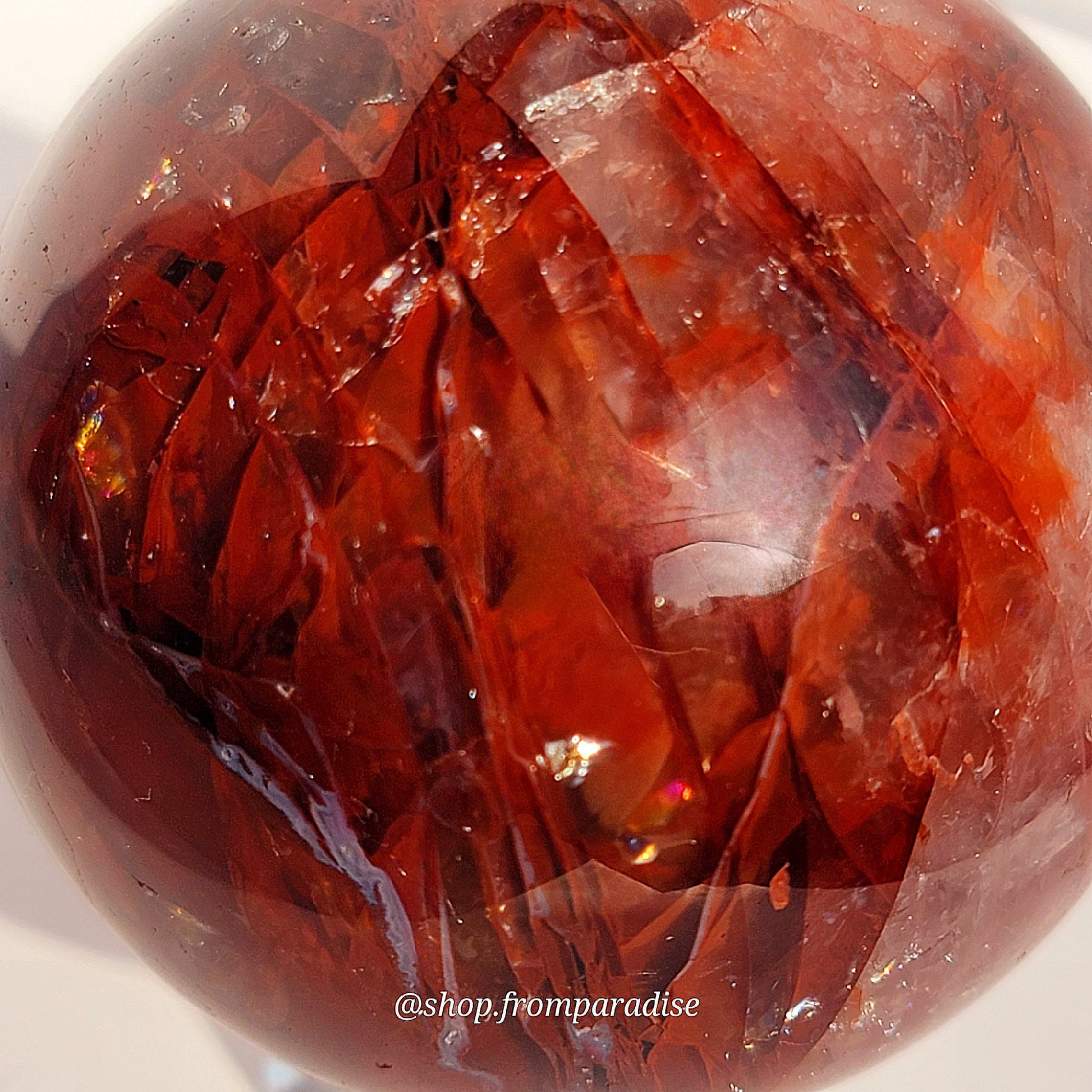 Fire Quartz Red Hematoid Crystal Ball