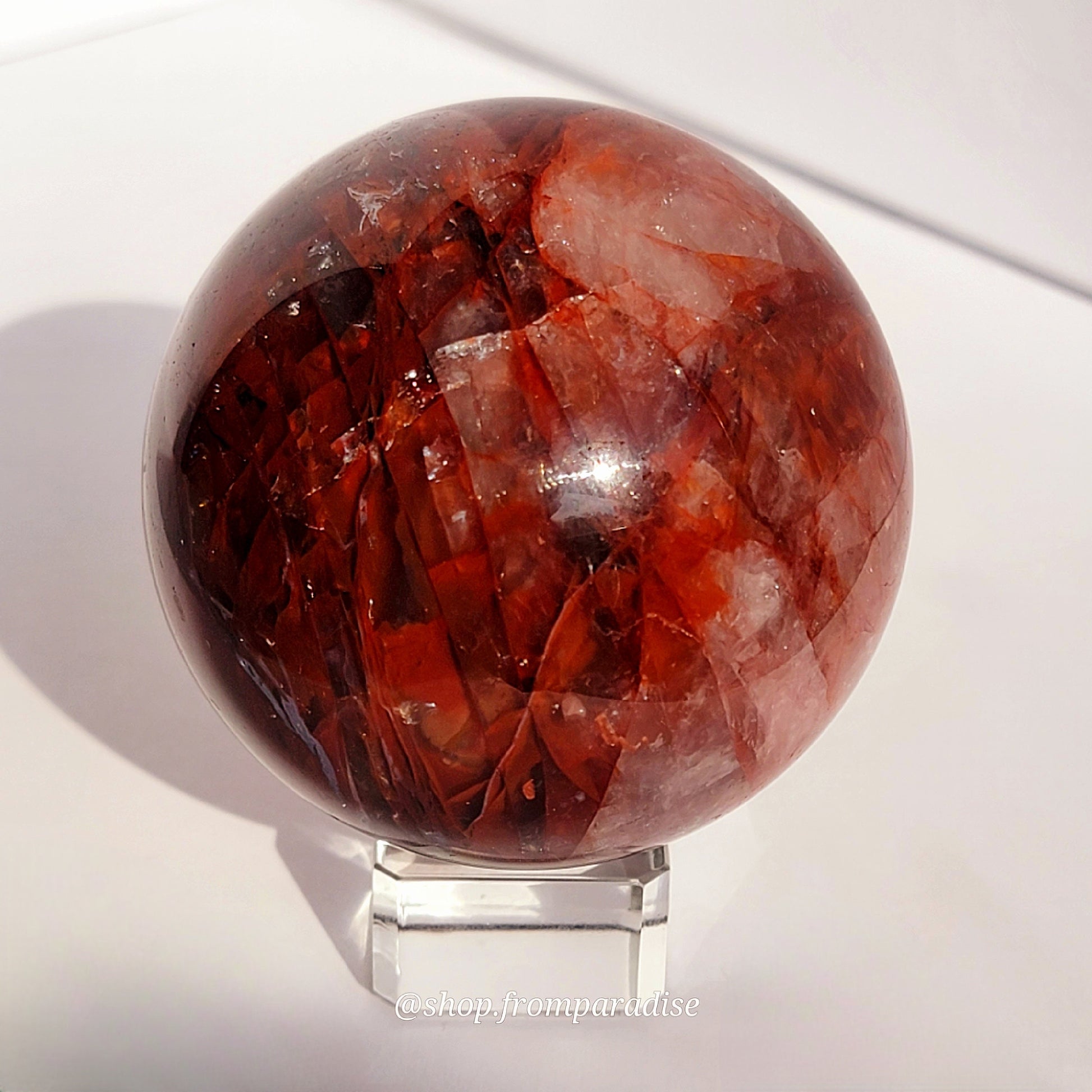 Fire Quartz Red Hematoid Crystal Ball