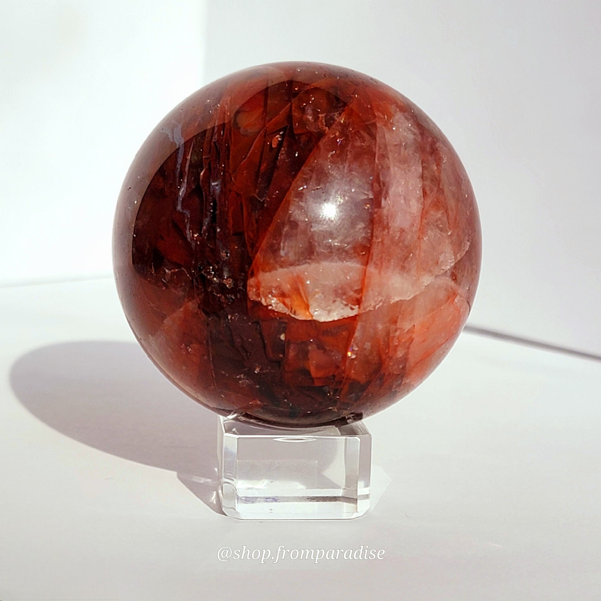 Fire Quartz Red Hematoid Crystal Ball