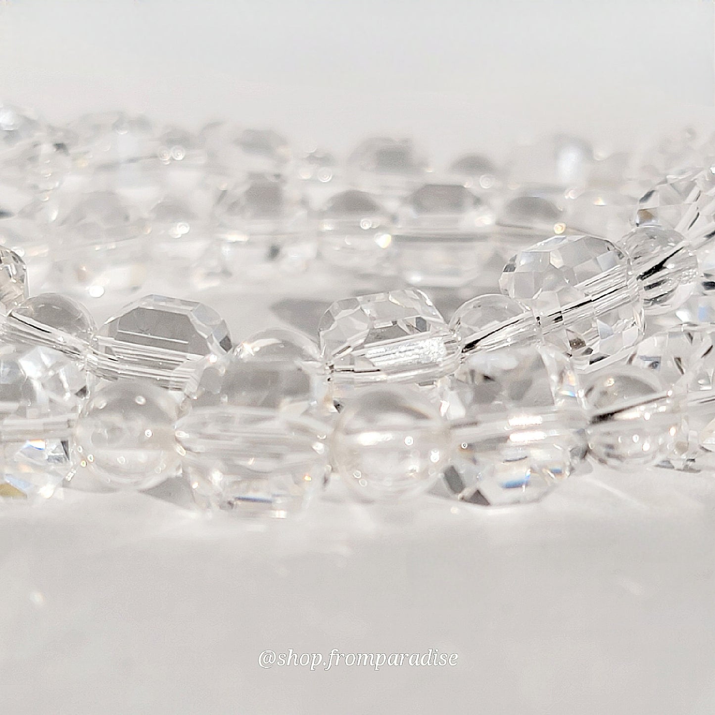 Clear Quartz Cube Crystal Stretch Bracelet