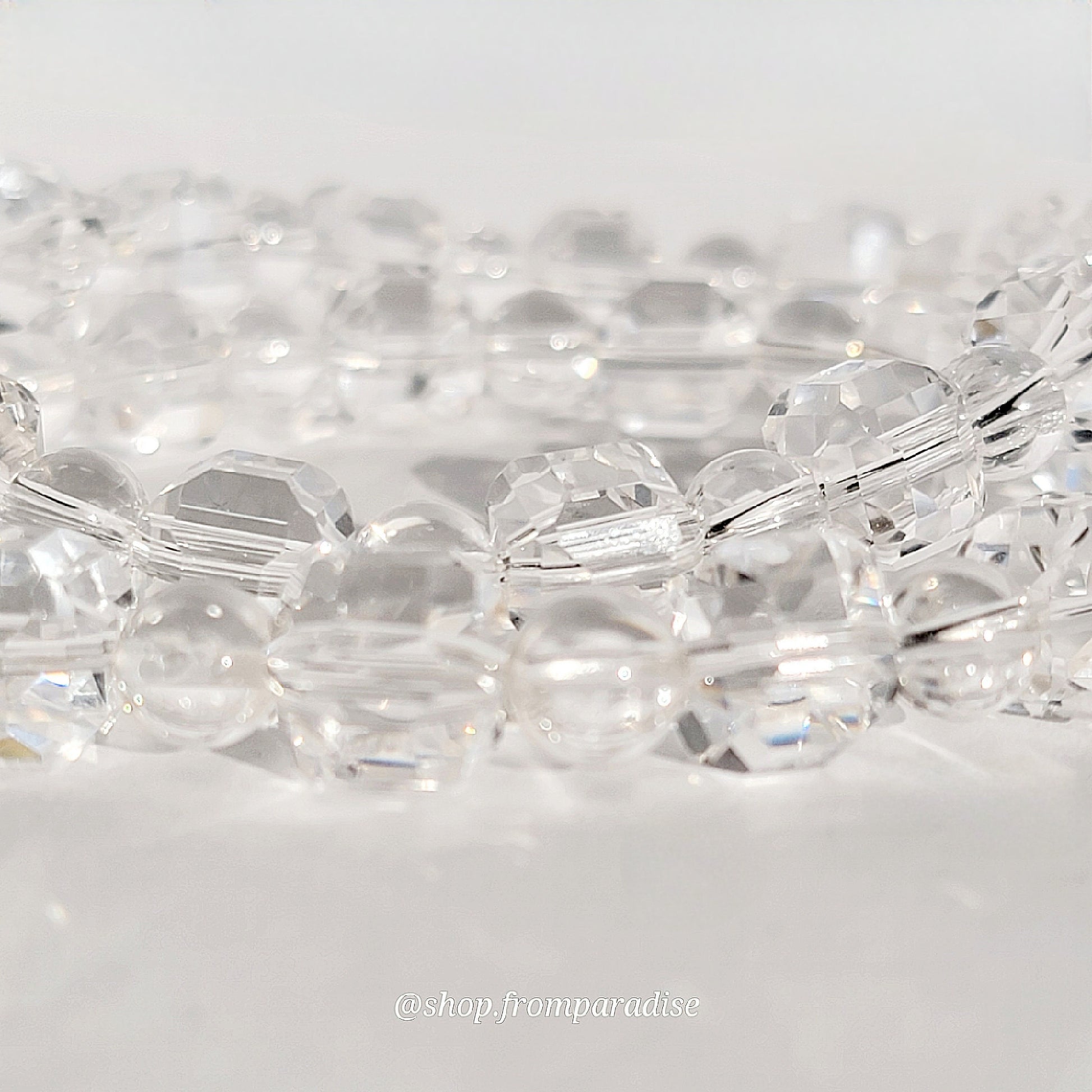 Clear Quartz Cube Crystal Stretch Bracelet