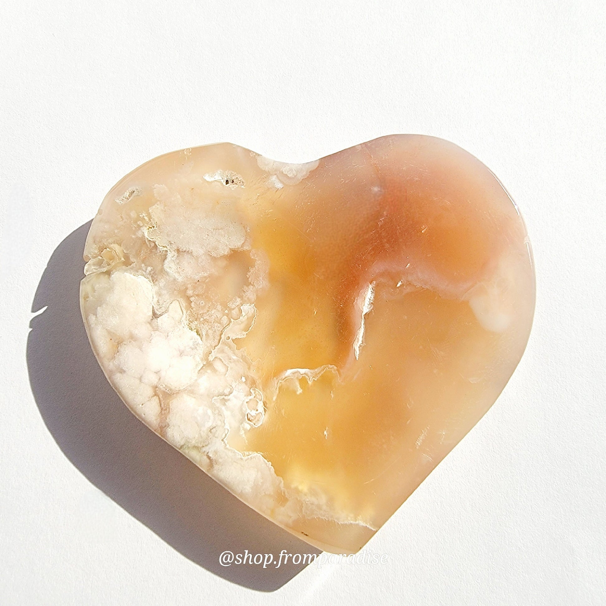 Flower Agate Heart and Moon Bowl Crystal Carving Set
