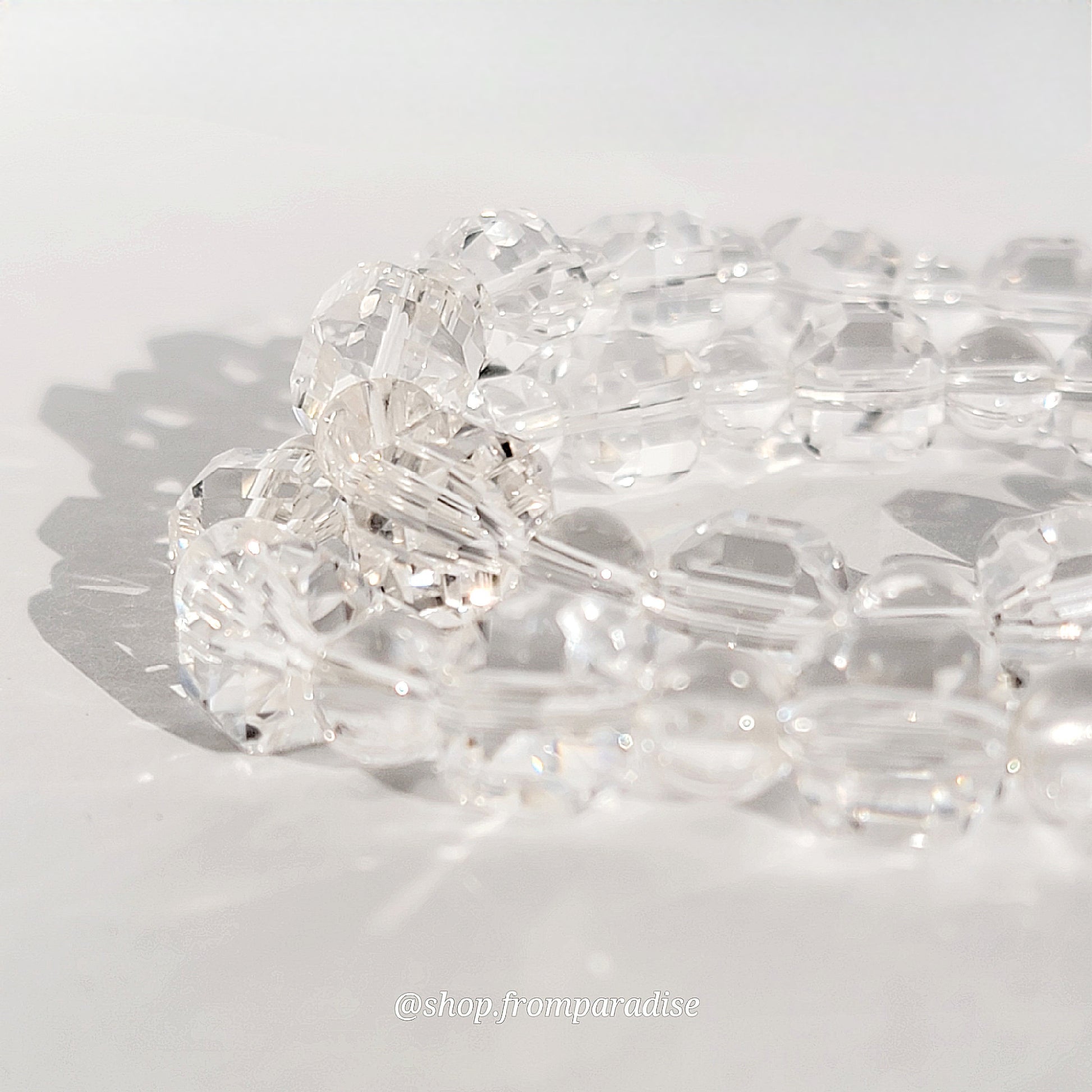 Clear Quartz Cube Crystal Stretch Bracelet