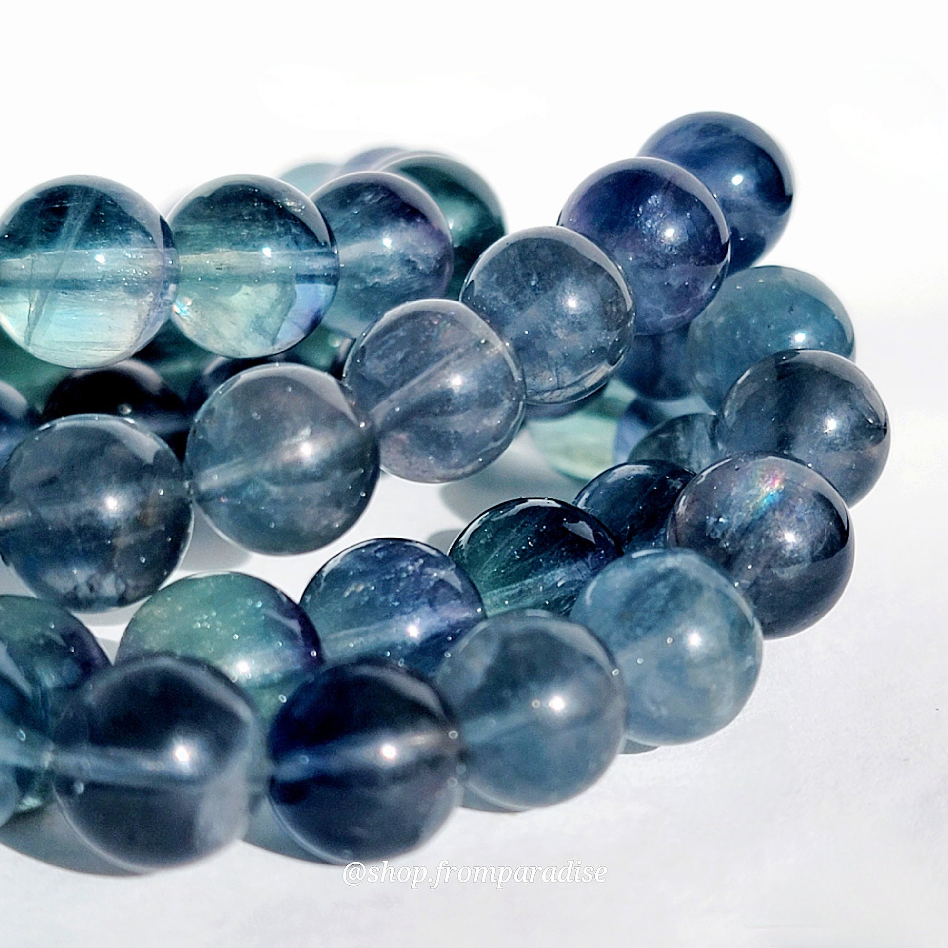 Natural Blue Fluorite Crystal Stretch Bracelet