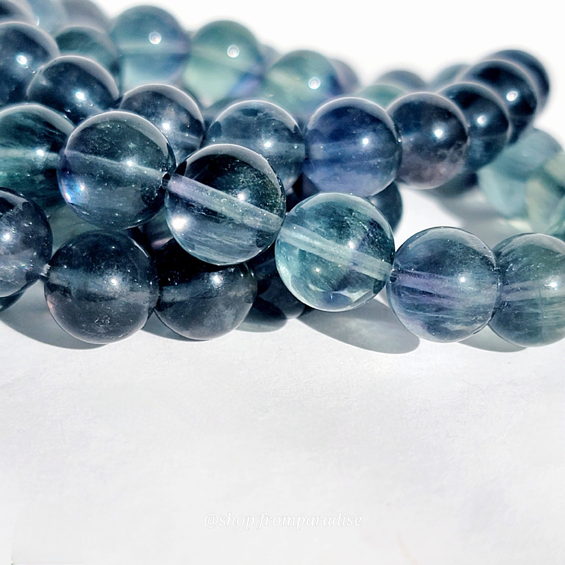 Natural Blue Fluorite Crystal Stretch Bracelet