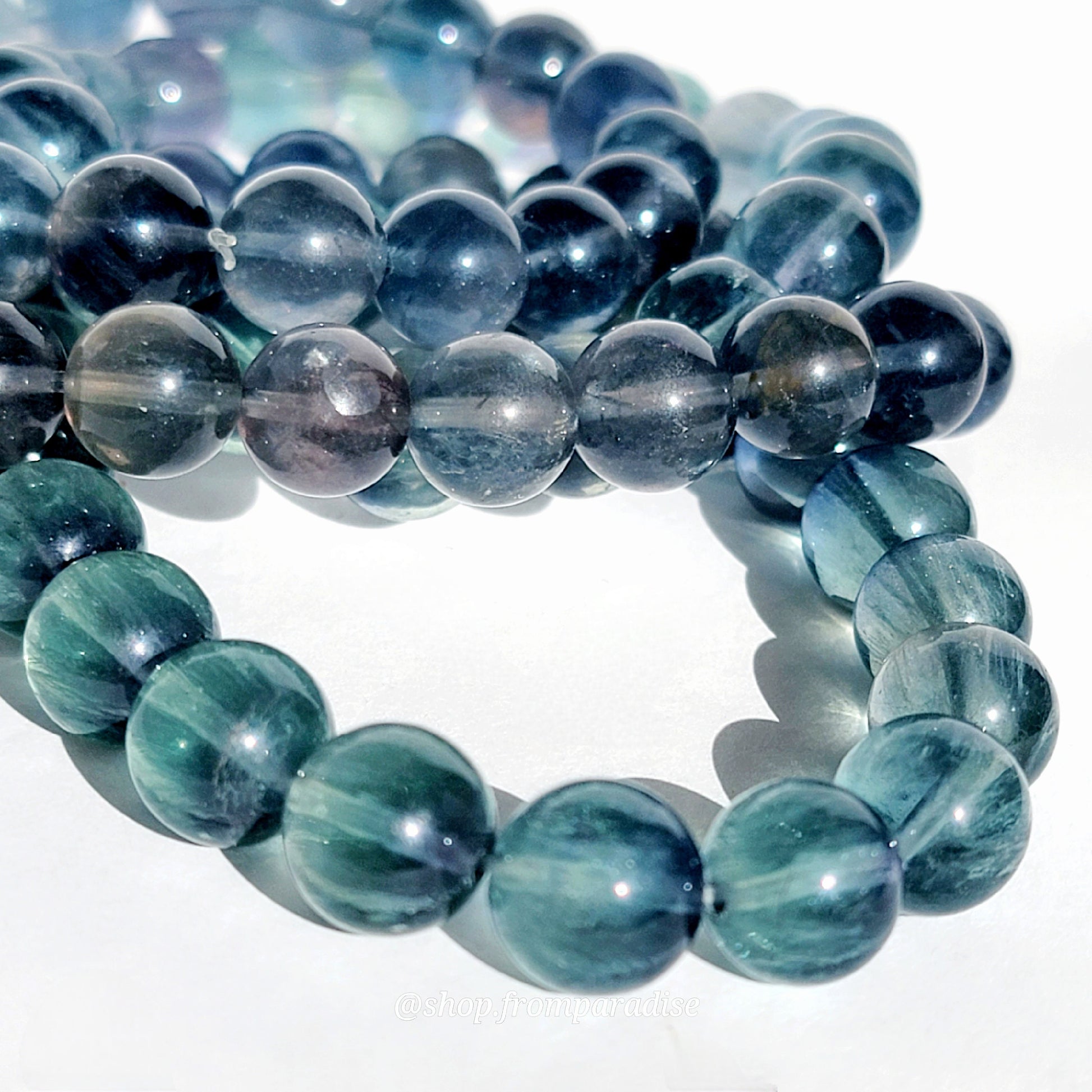 Natural Blue Fluorite Crystal Stretch Bracelet