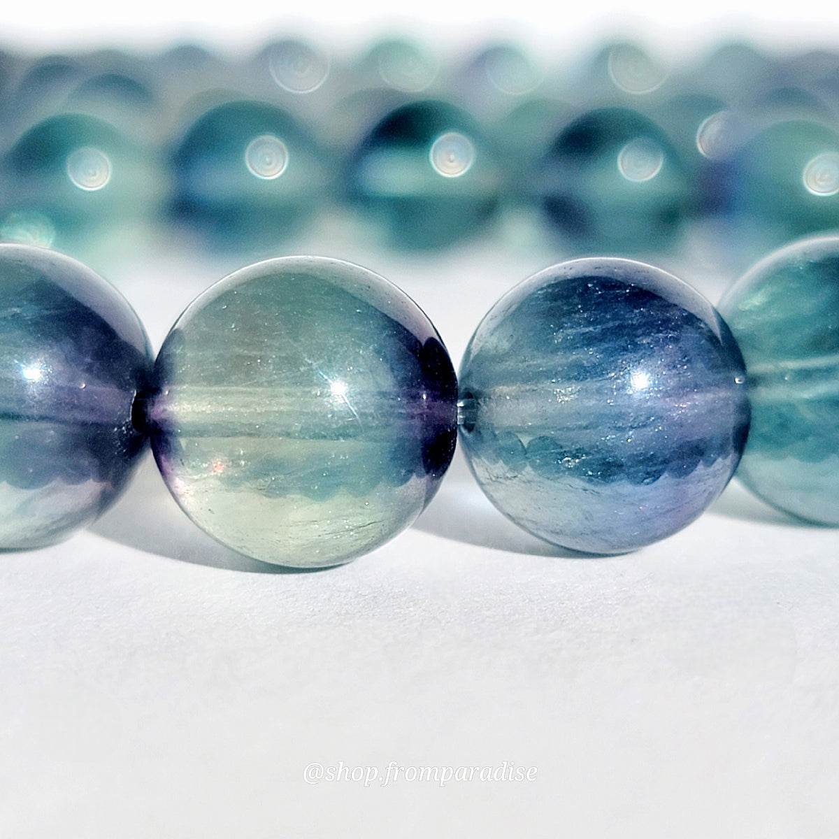 Natural Blue Fluorite Crystal Stretch Bracelet