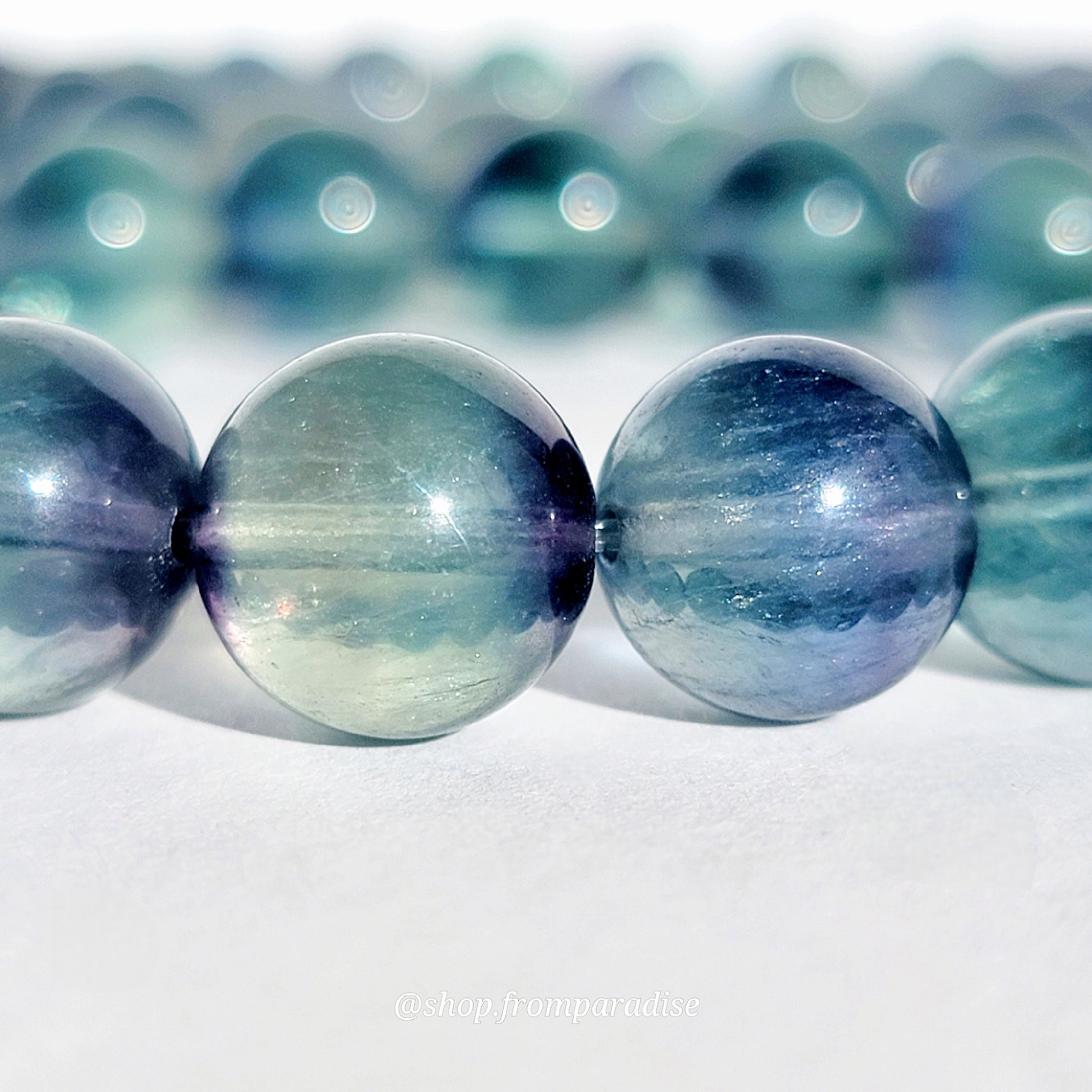 Natural Blue Fluorite Crystal Stretch Bracelet