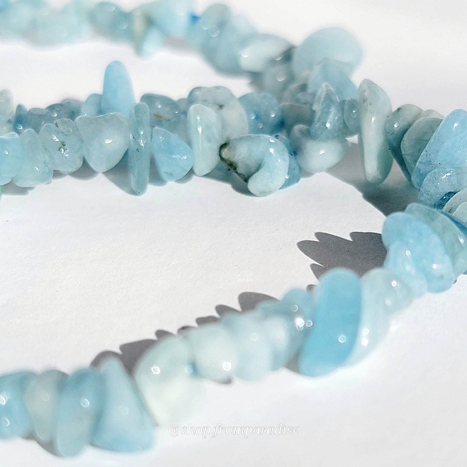 Handmade Aquamarine Crystal Chip Bracelet