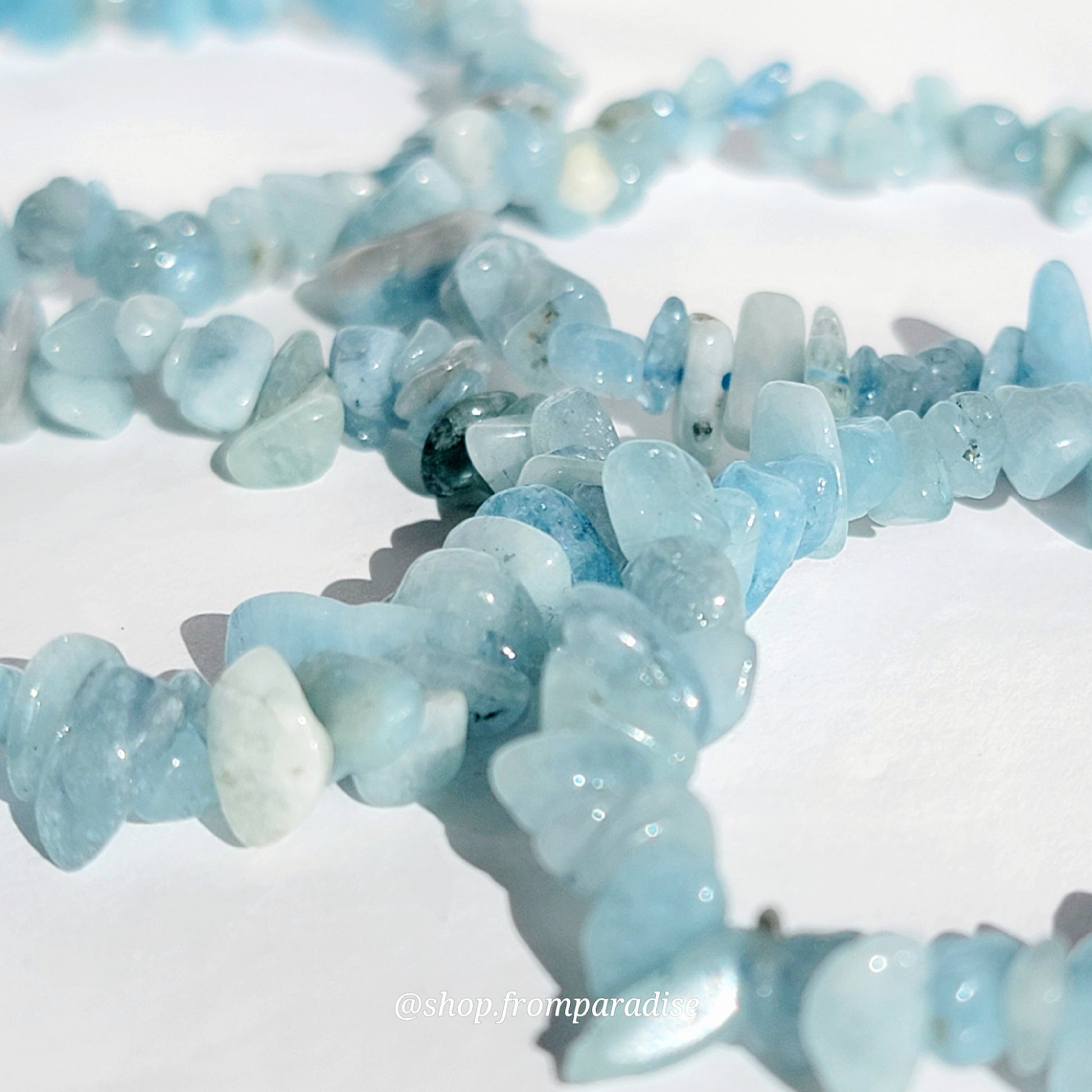 Handmade Aquamarine Crystal Chip Bracelet