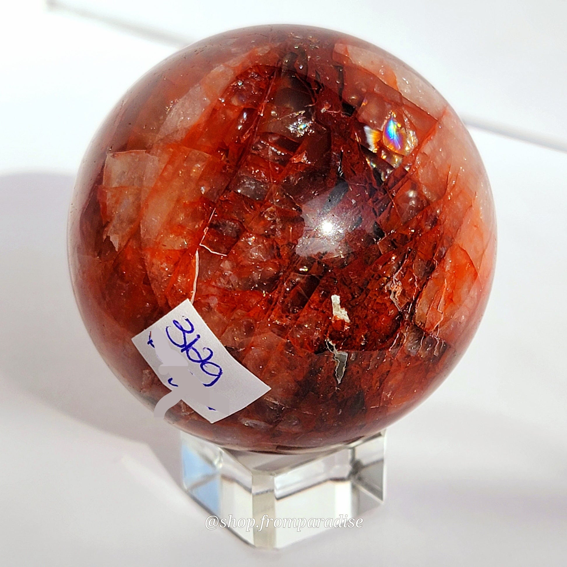 Fire Quartz Red Hematoid Crystal Ball