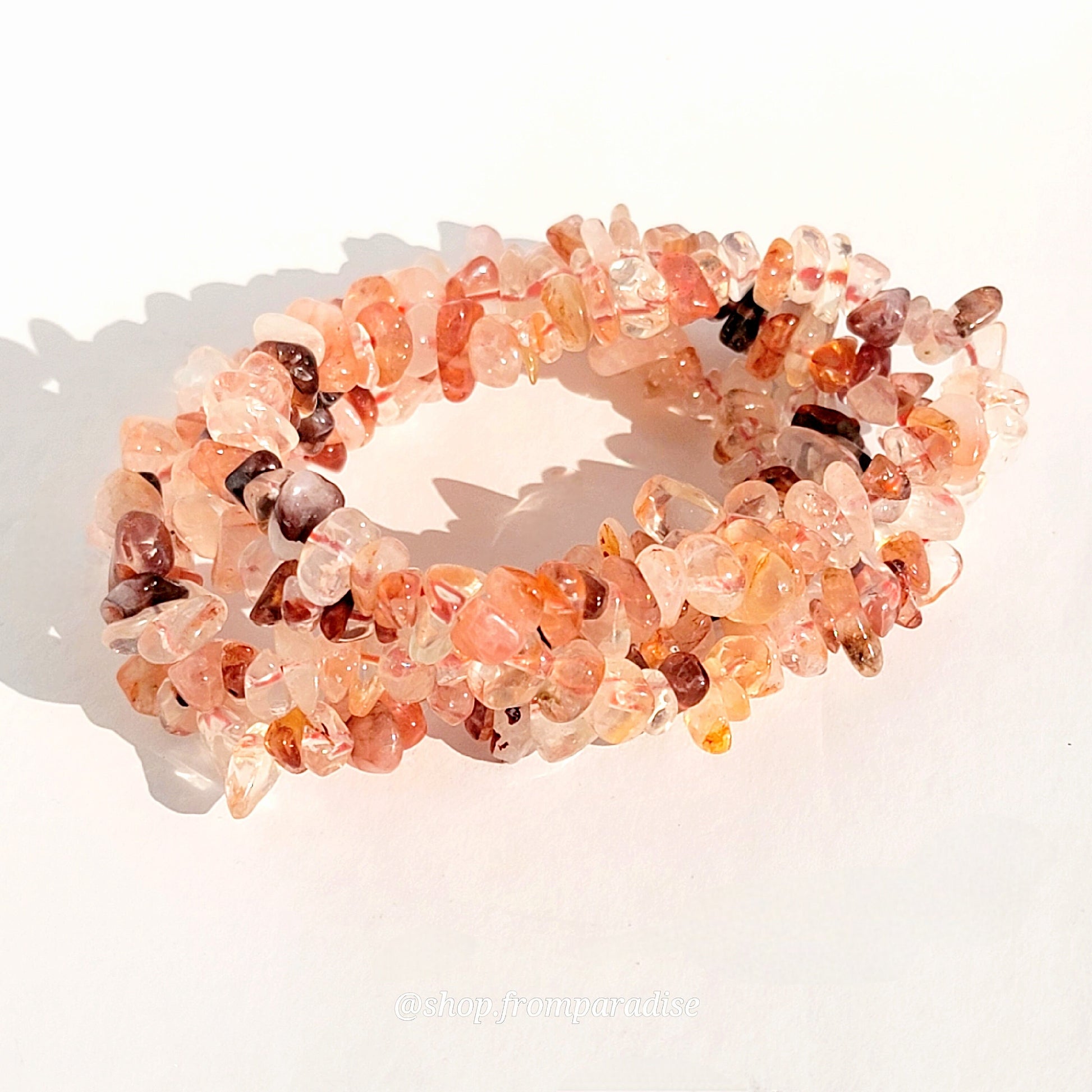 fire quartz crystal chip bracelet