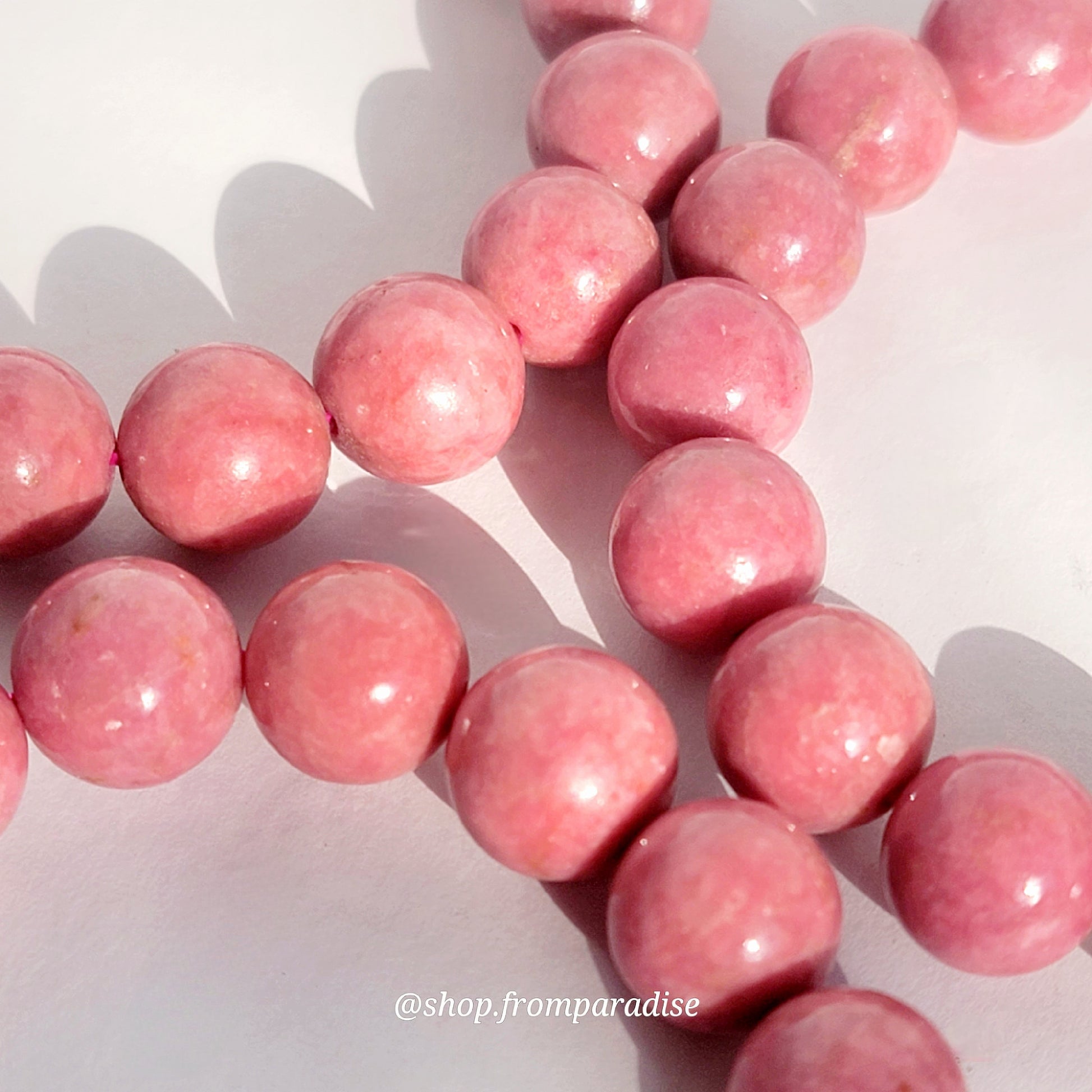 Pink Rhodonite Crystal Bracelet
