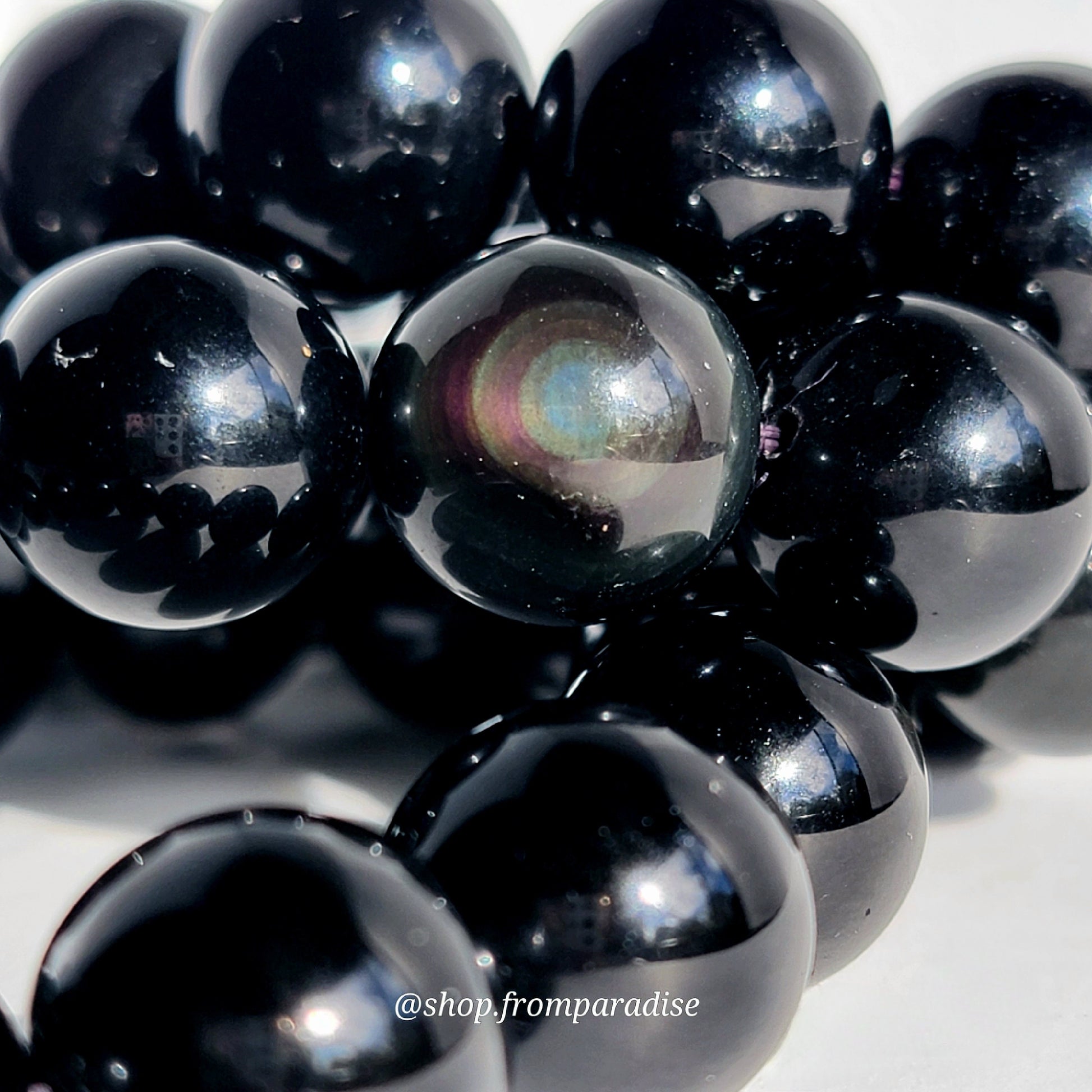 crystal rainbow obsidian crystal bracelet