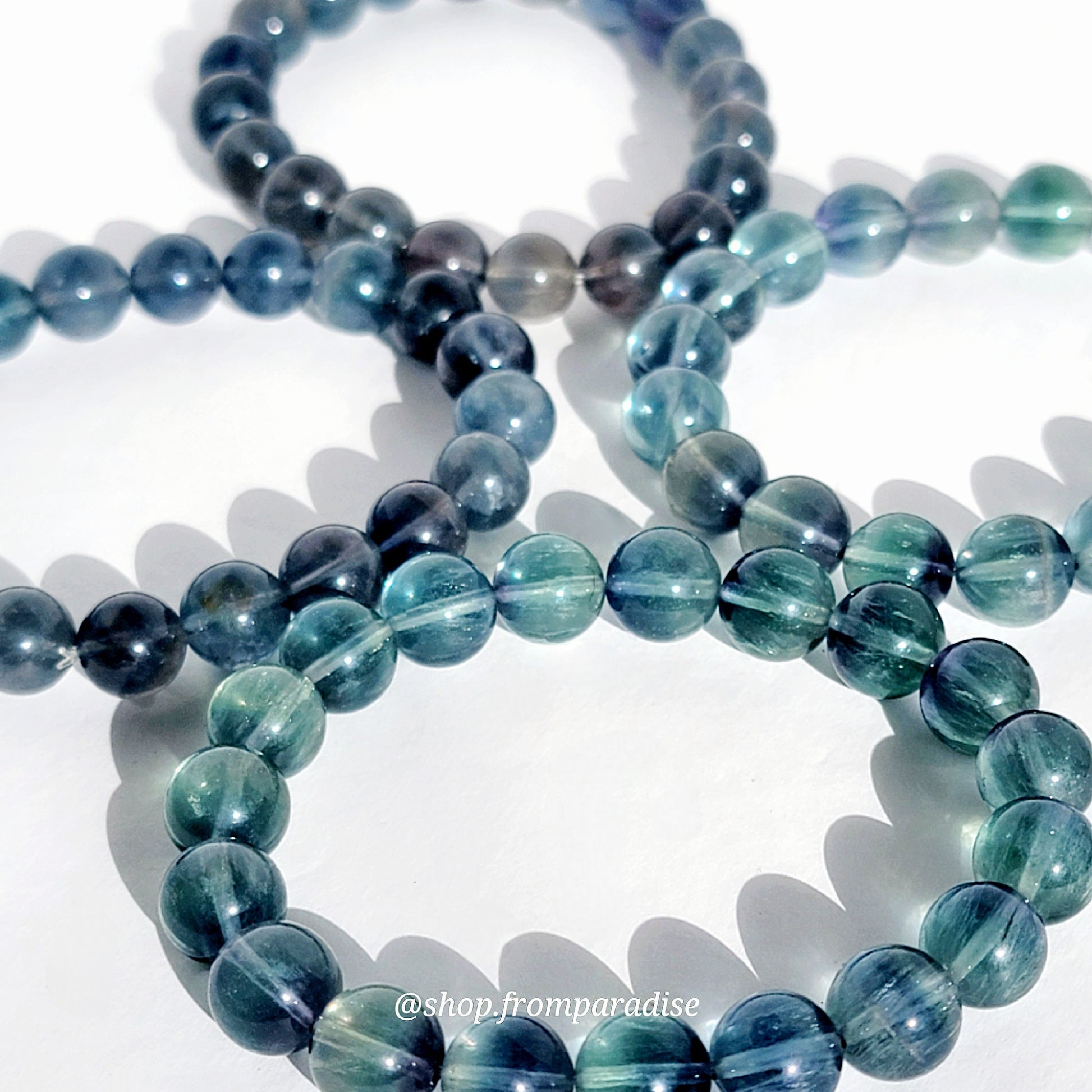 Natural Blue Fluorite Crystal Stretch Bracelet