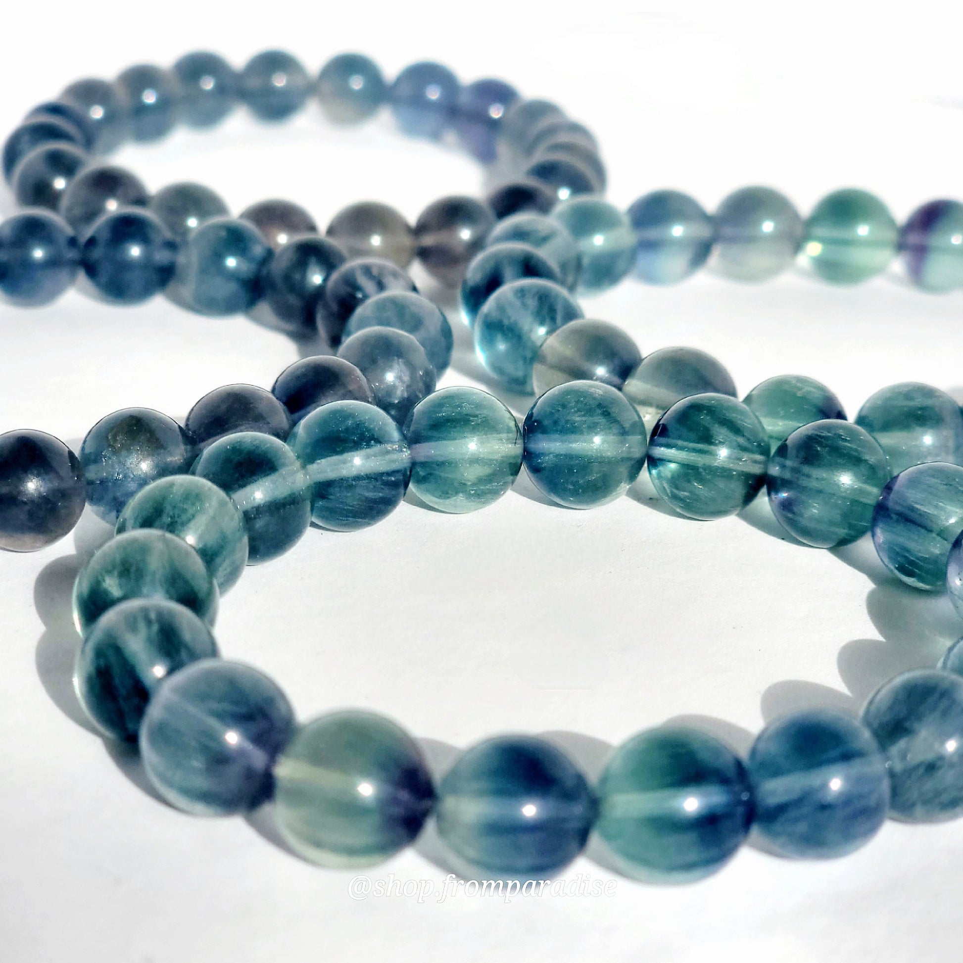 Natural Blue Fluorite Crystal Stretch Bracelet
