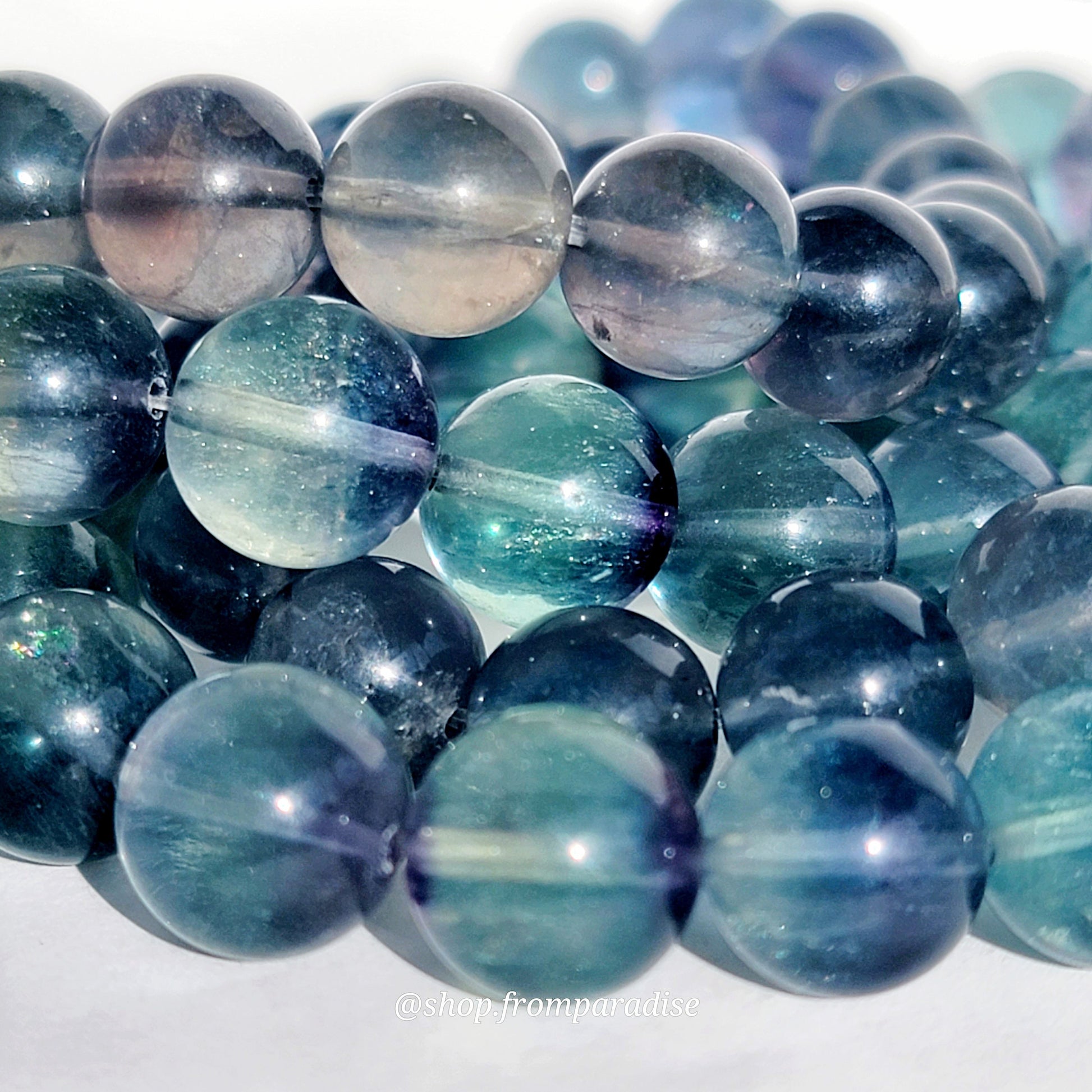 Natural Blue Fluorite Crystal Stretch Bracelet