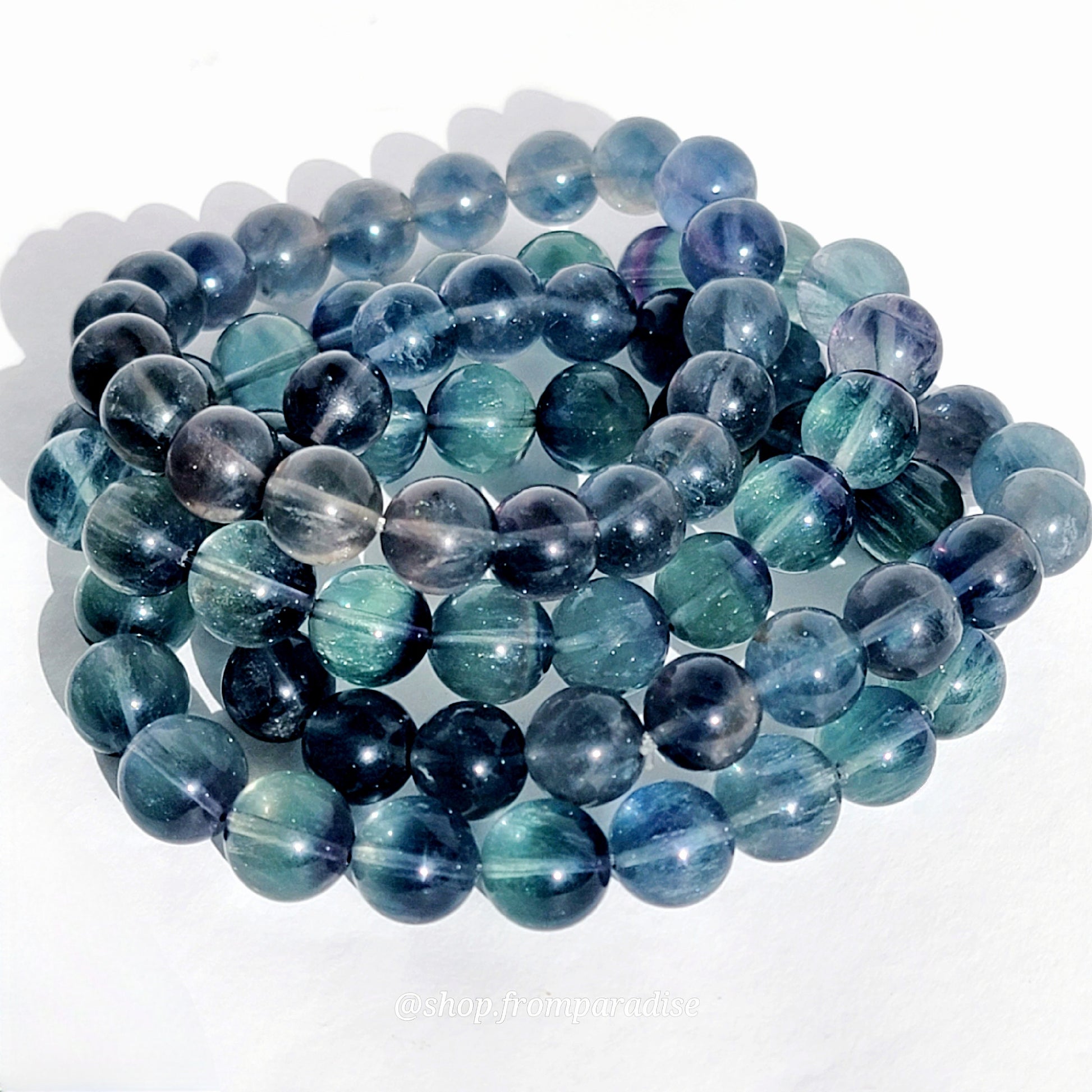 Natural Blue Fluorite Crystal Stretch Bracelet