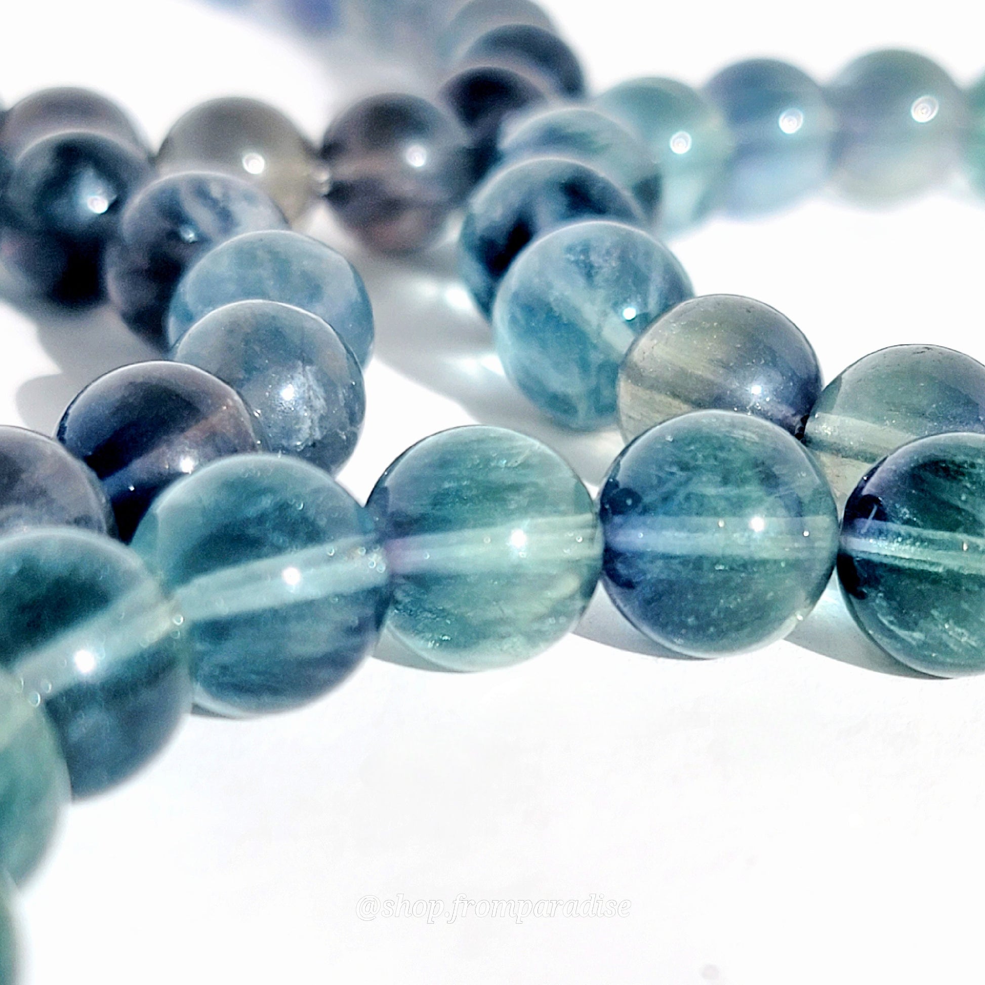 Natural Blue Fluorite Crystal Stretch Bracelet