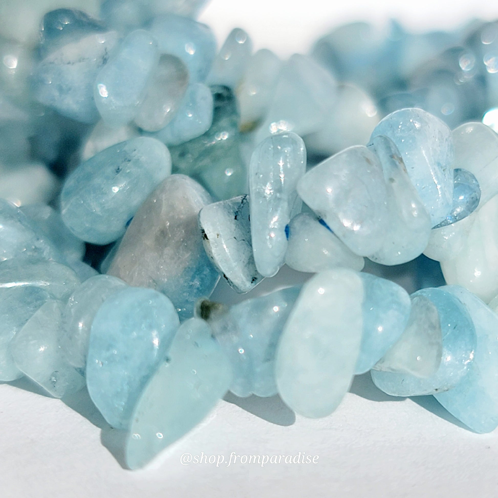Handmade Aquamarine Crystal Chip Bracelet