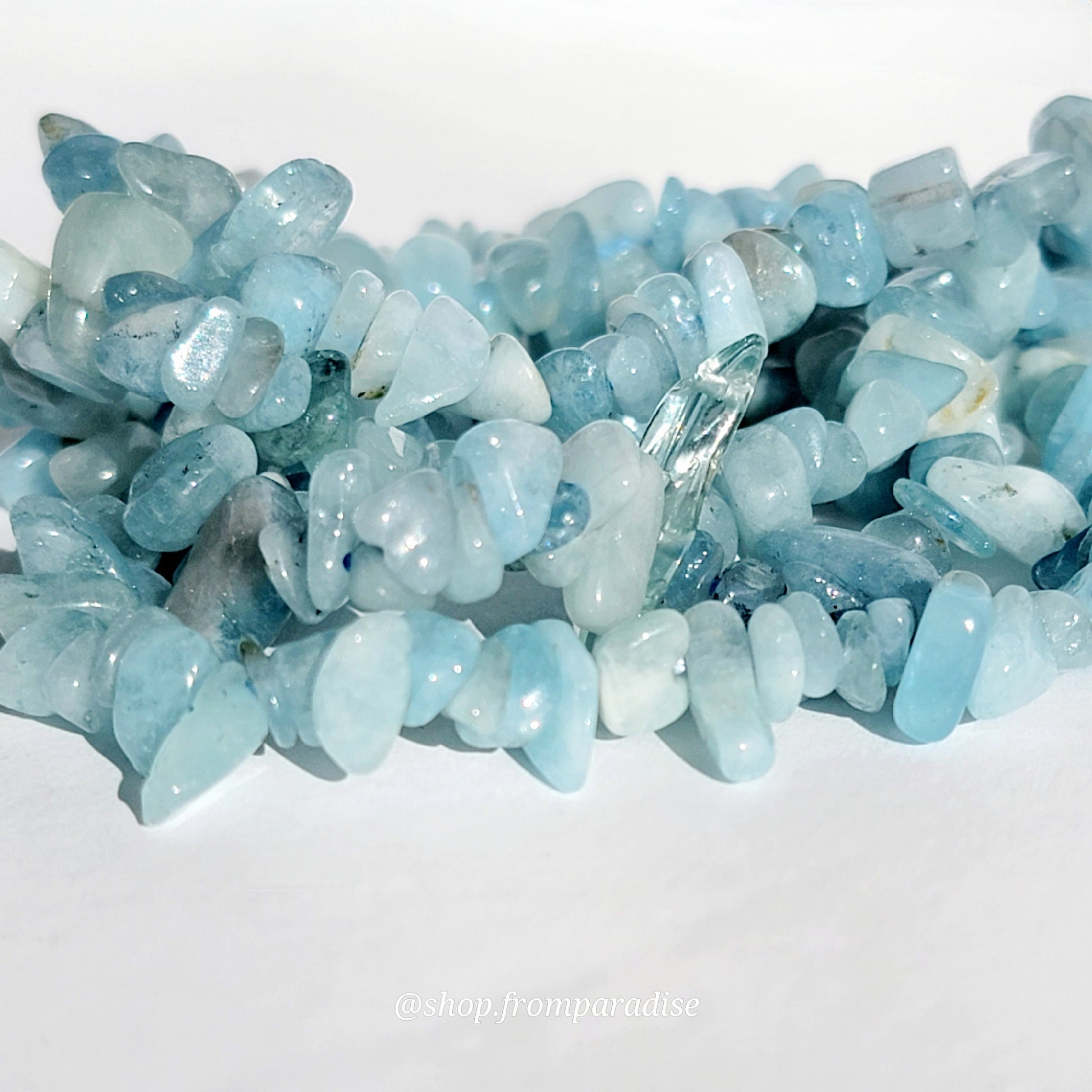 Handmade Aquamarine Crystal Chip Bracelet
