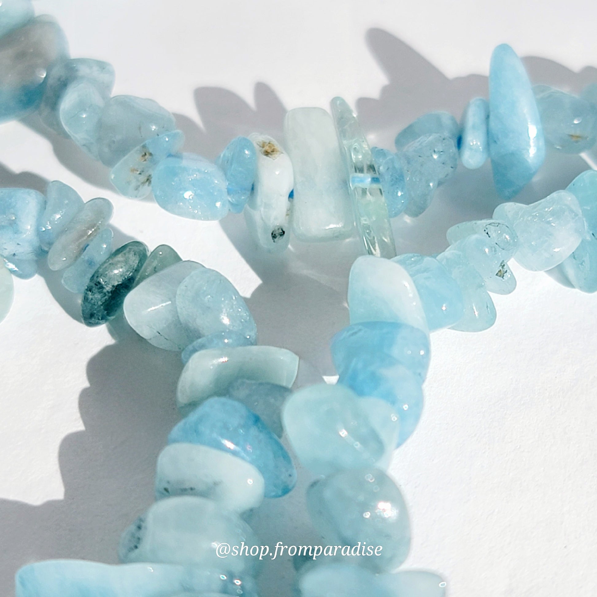 Handmade Aquamarine Crystal Chip Bracelet