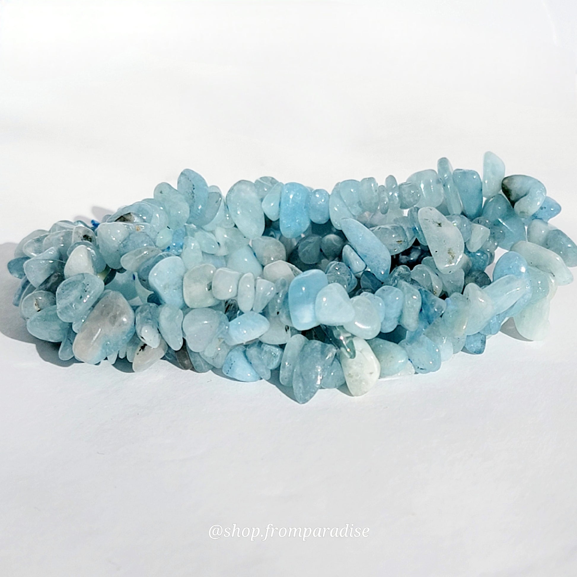 Handmade Aquamarine Crystal Chip Bracelet