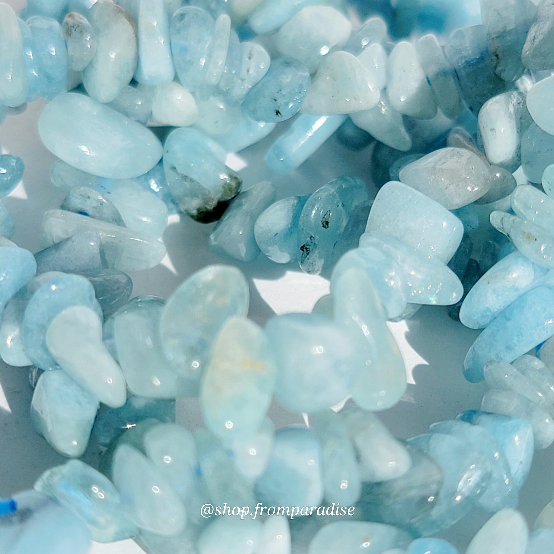 Handmade Aquamarine Crystal Chip Bracelet